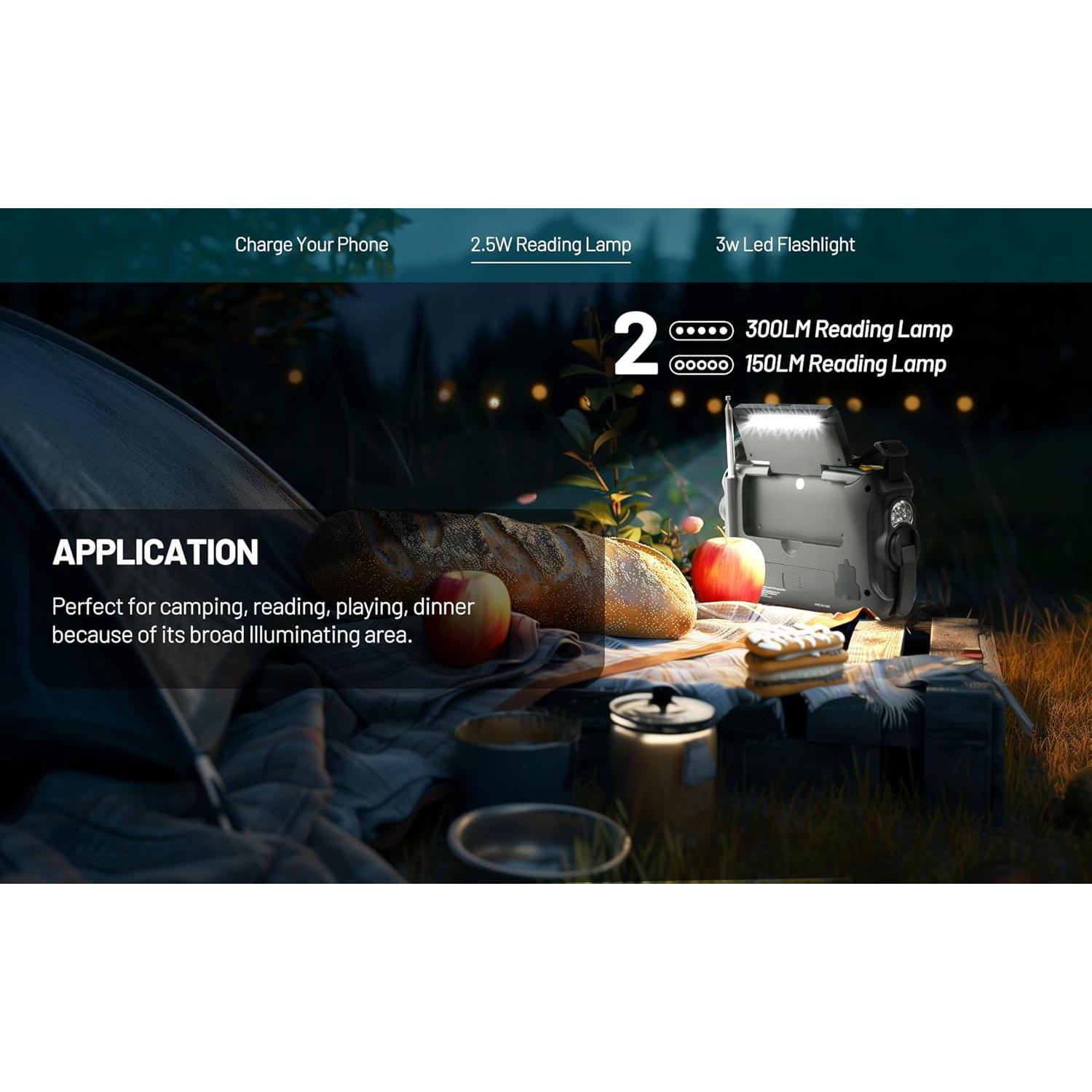 Radio Solar Kaito KA600 AM/FM/SW NOAA con Linterna y Termómetro