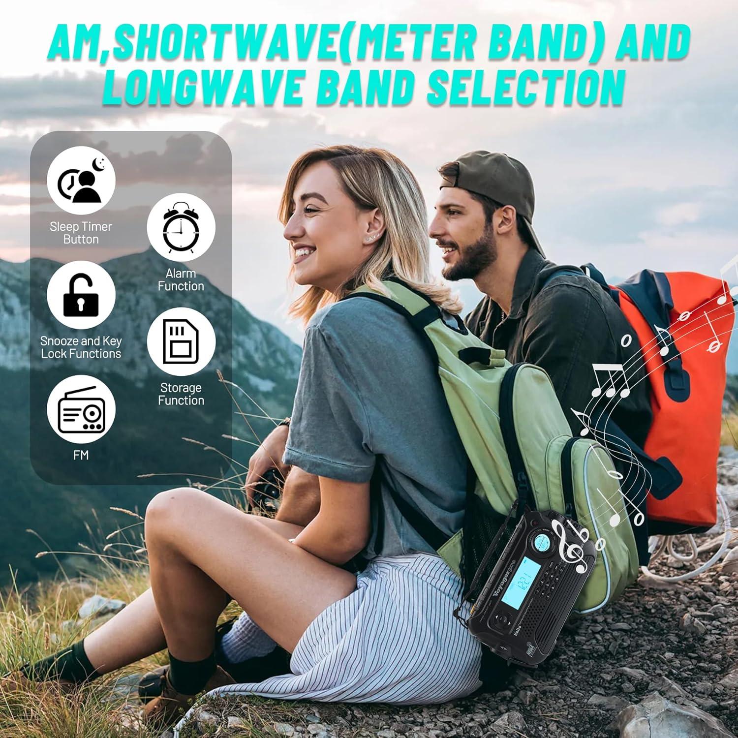 Radio Solar Kaito KA600 AM/FM/SW NOAA con Linterna y Termómetro