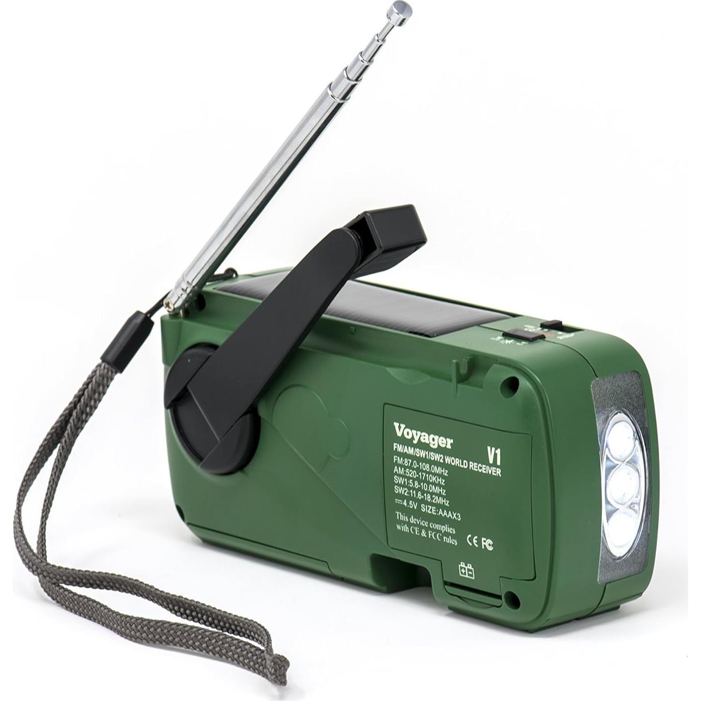 Radio de Emergencia Kaito V1 Voyager Solar/Dynamo AM/FM/SW