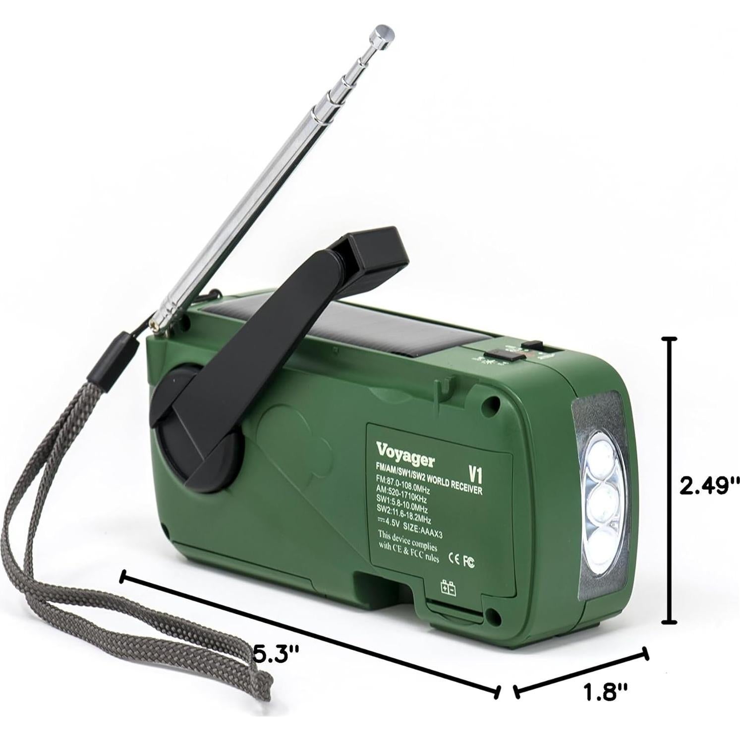 Radio de Emergencia Kaito V1 Voyager Solar/Dynamo AM/FM/SW