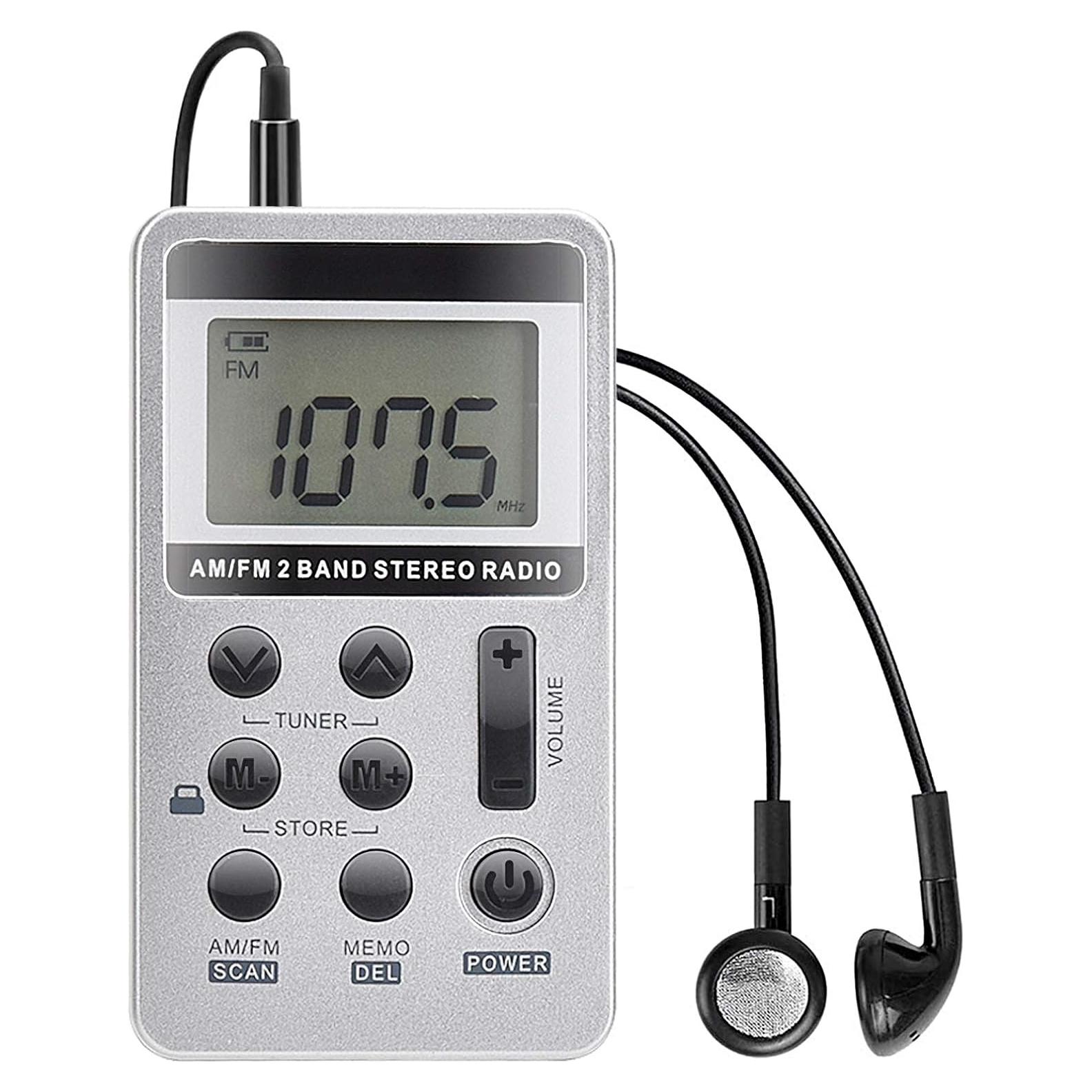 Radio Portátil AM/FM Vnaovd HRG-S1 Compacta con Auriculares