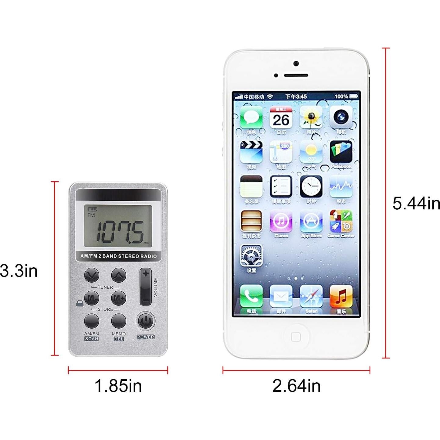 Radio Portátil AM/FM Vnaovd HRG-S1 Compacta con Auriculares