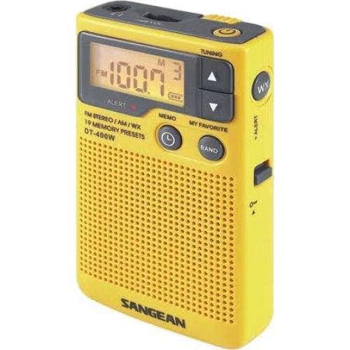 Radio de Alerta Meteorológica Sangean DT-400W AM/FM Amarillo