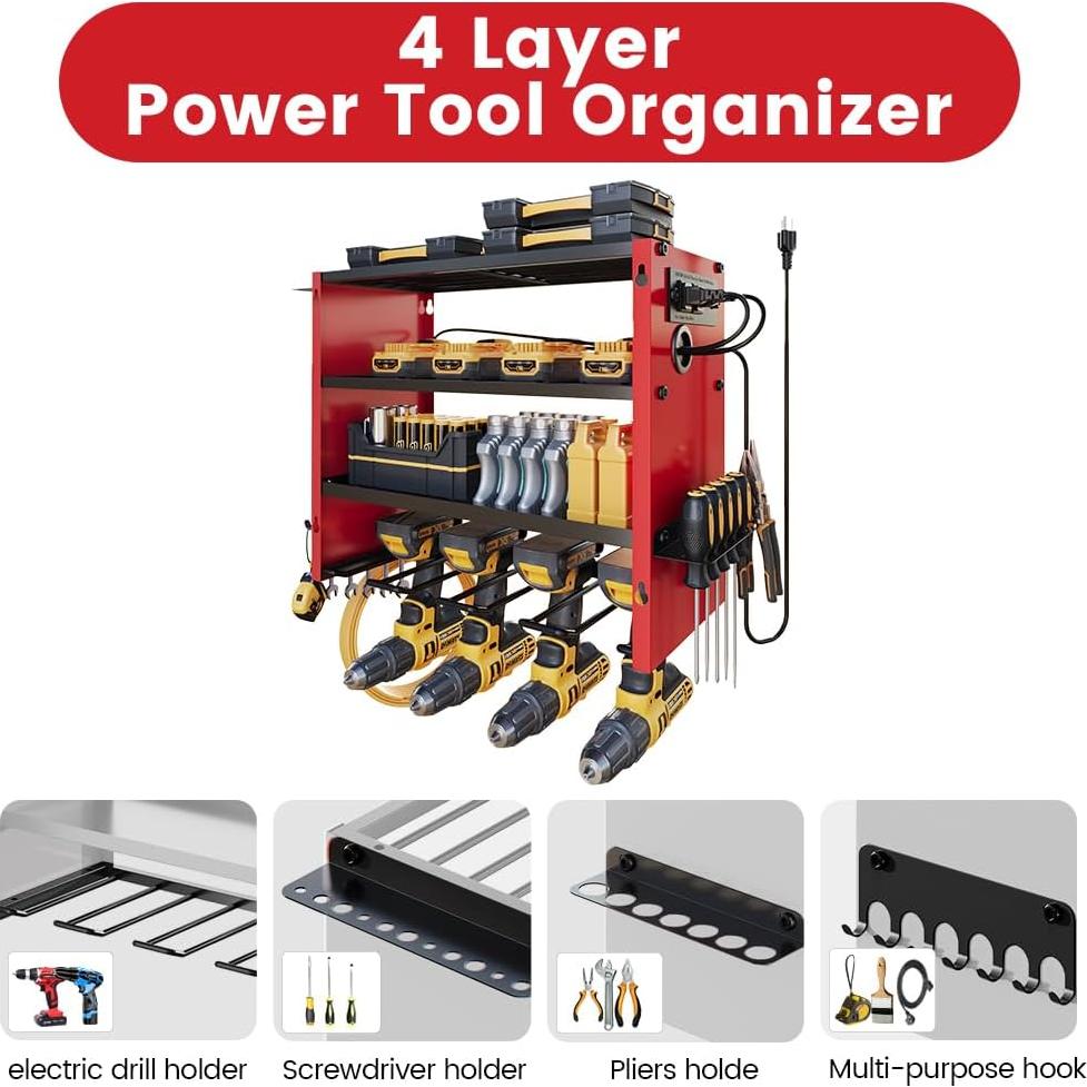 Organizador de Herramientas Eléctricas DIOOSN 4 Capas Pared 68 kg
