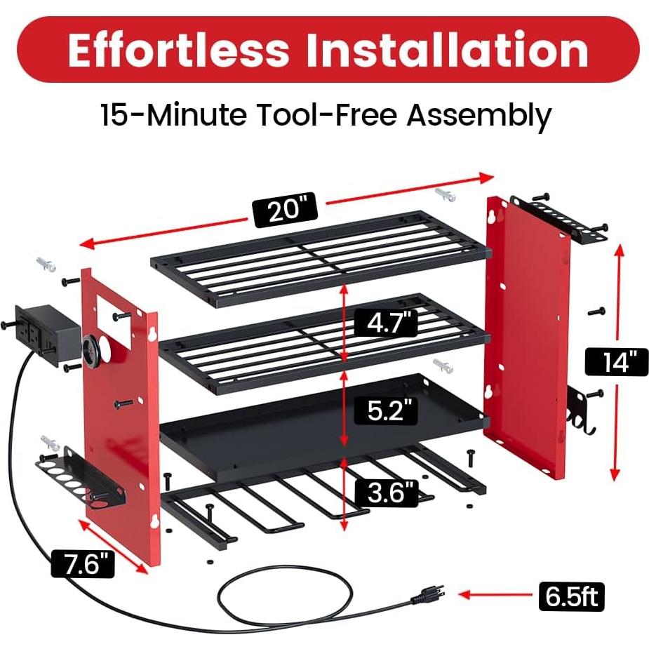 Organizador de Herramientas Eléctricas DIOOSN 4 Capas Pared 68 kg