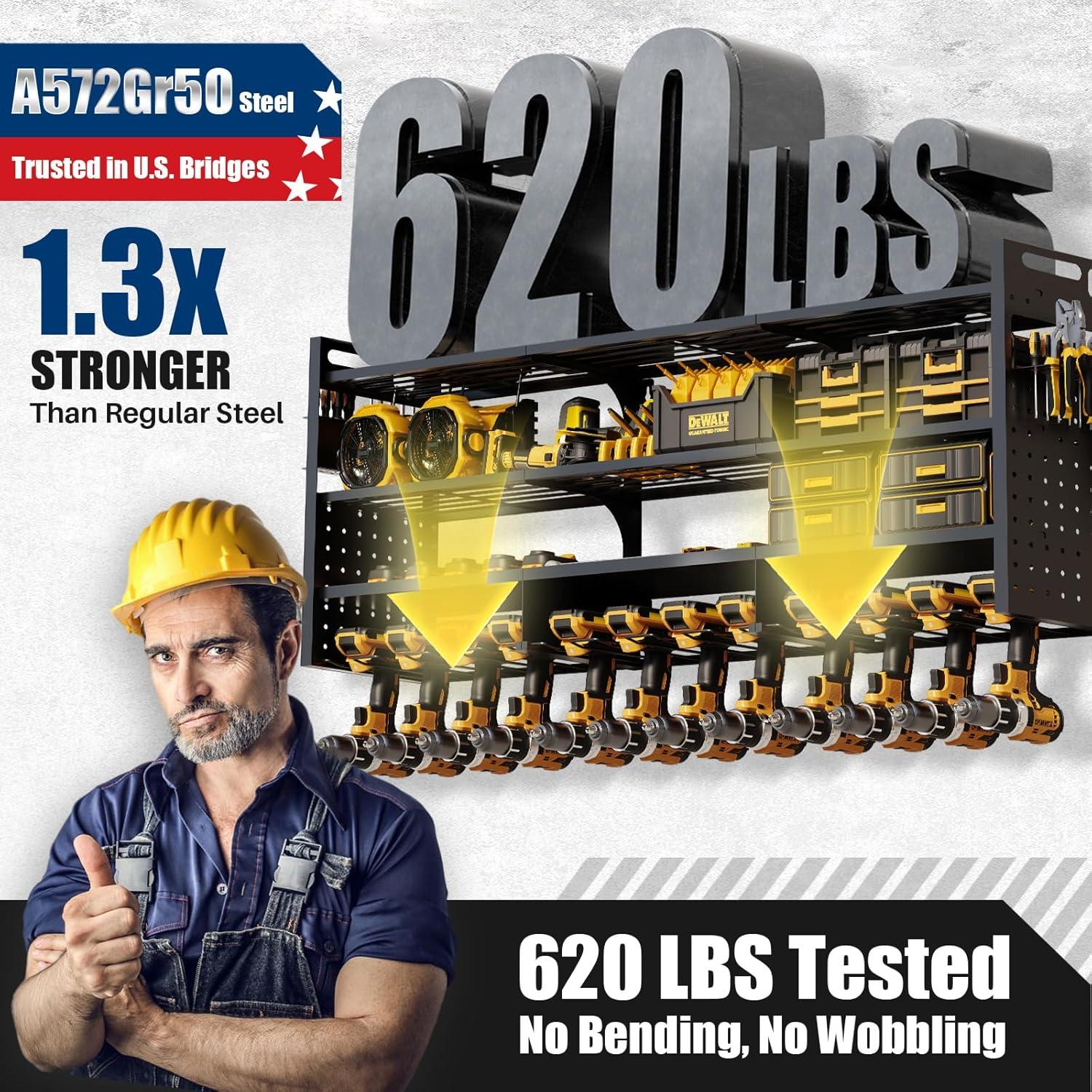 Organizador de Herramientas de Pared STURDIFLOW 125cm 620kg 4 Niveles