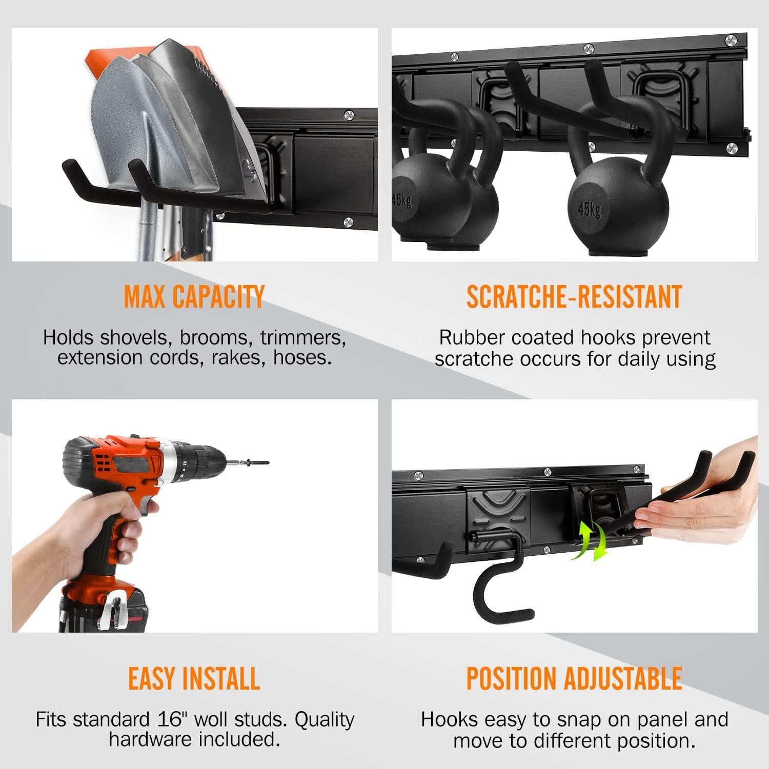Estante de Almacenamiento de Herramientas SMARTOLOGY 86 cm con 6 Ganchos