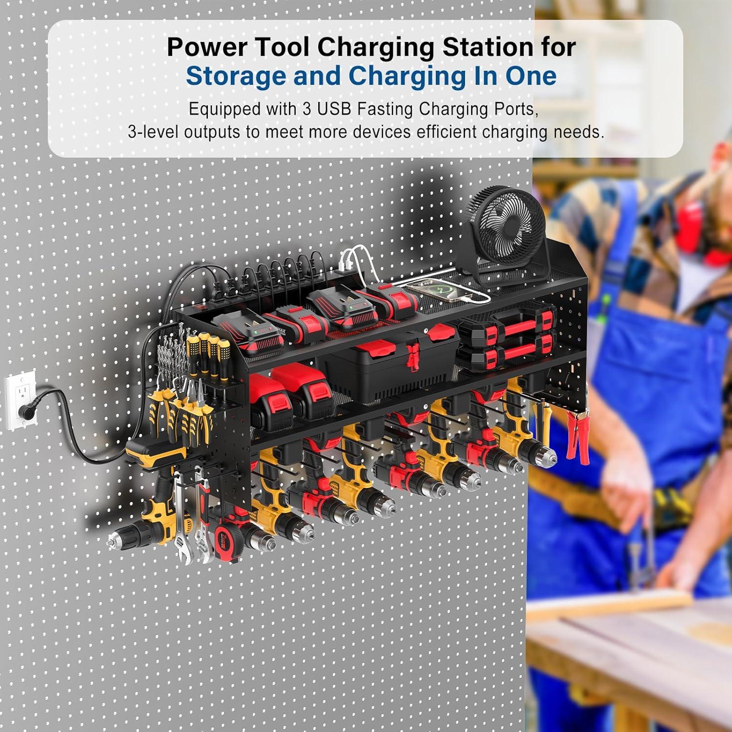 Organizador de Herramientas JUNNUJ Montado en Pared 3 Estantes