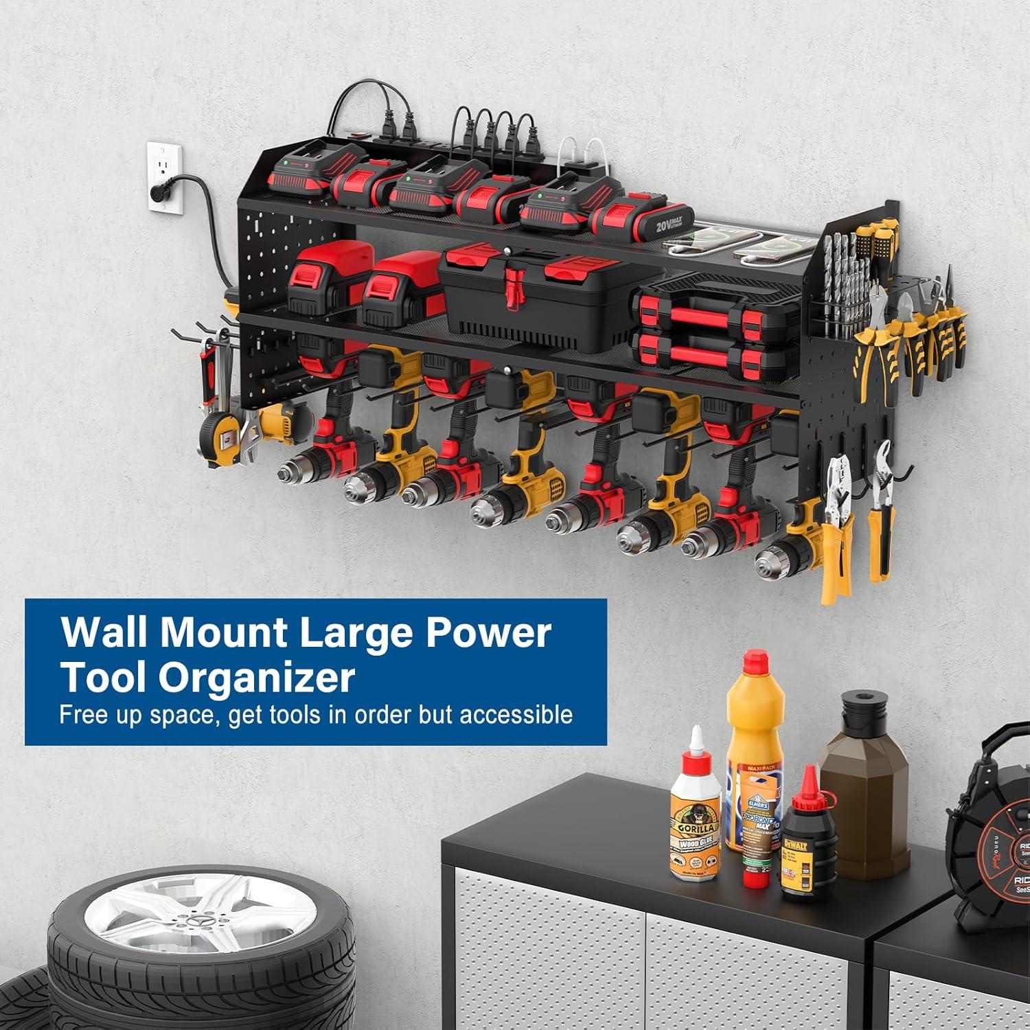 Organizador de Herramientas JUNNUJ Montado en Pared 3 Estantes