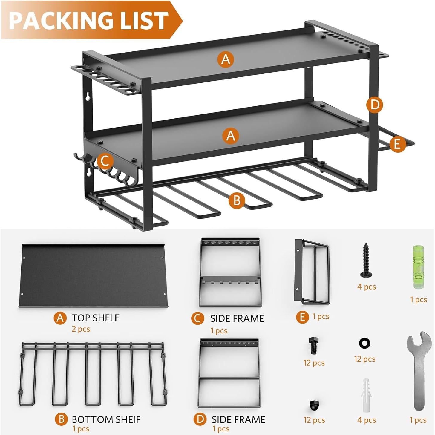Organizador de Herramientas Eléctricas Satiarep 3 Capas Metal Negro