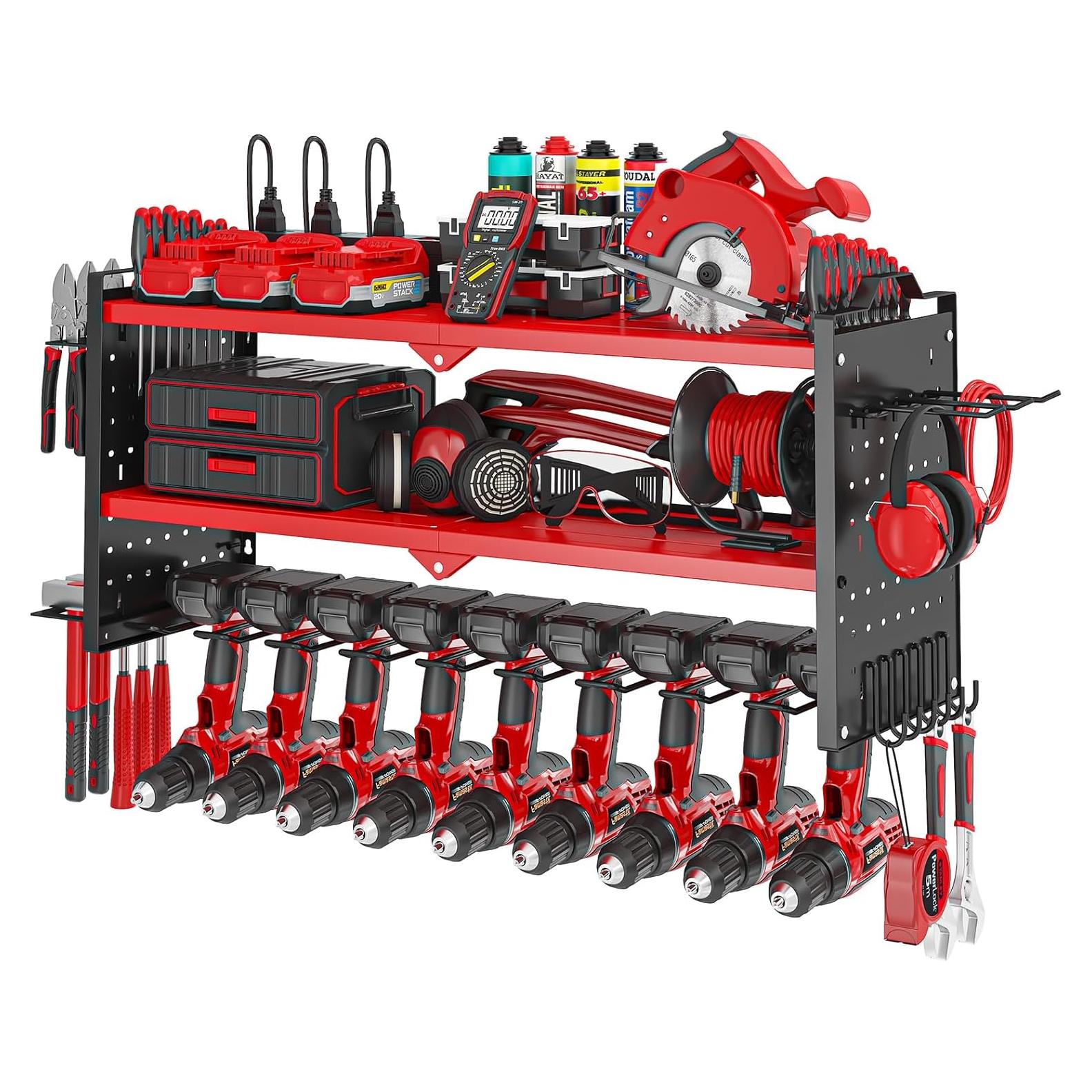 Organizador de Herramientas de Pared THORSES XL Rojo 3 Estantes