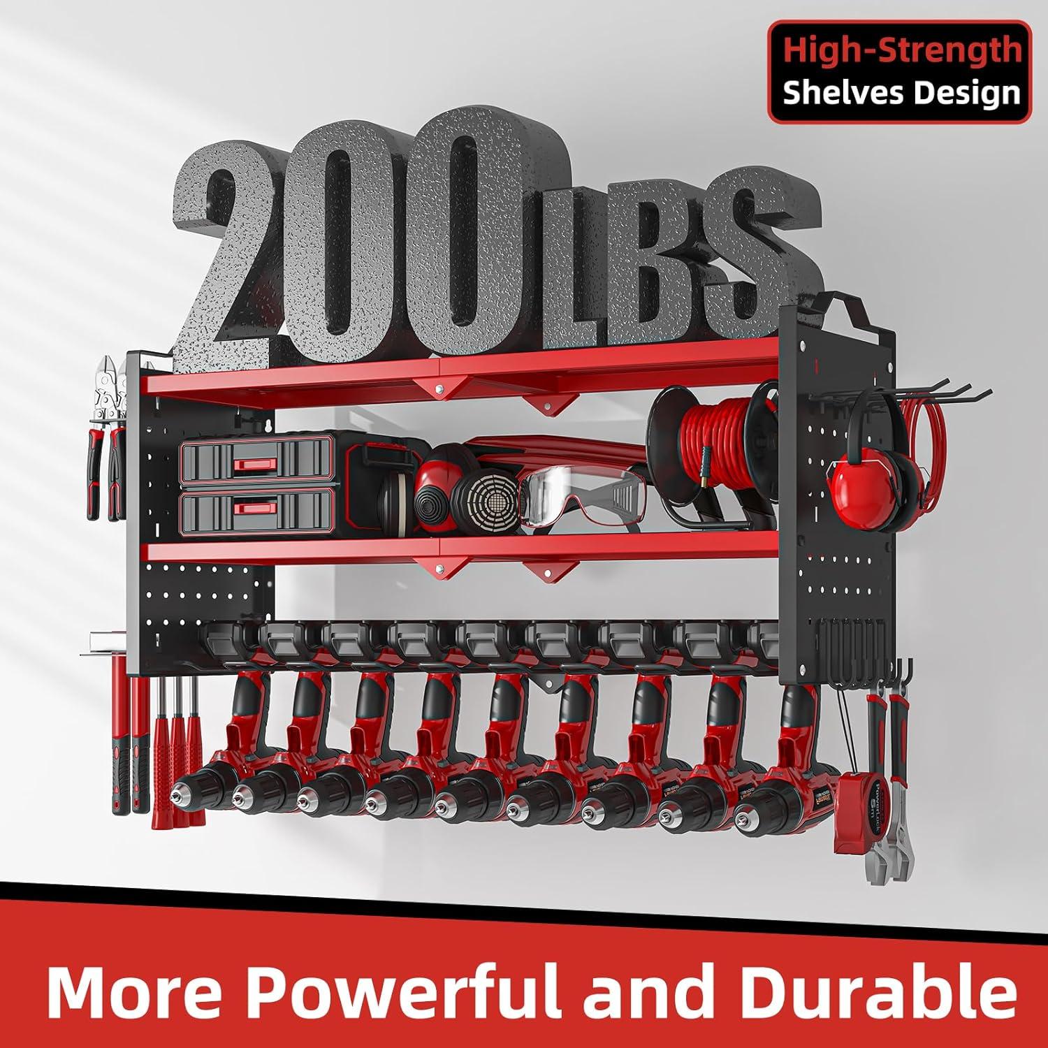 Organizador de Herramientas de Pared THORSES XL Rojo 3 Estantes