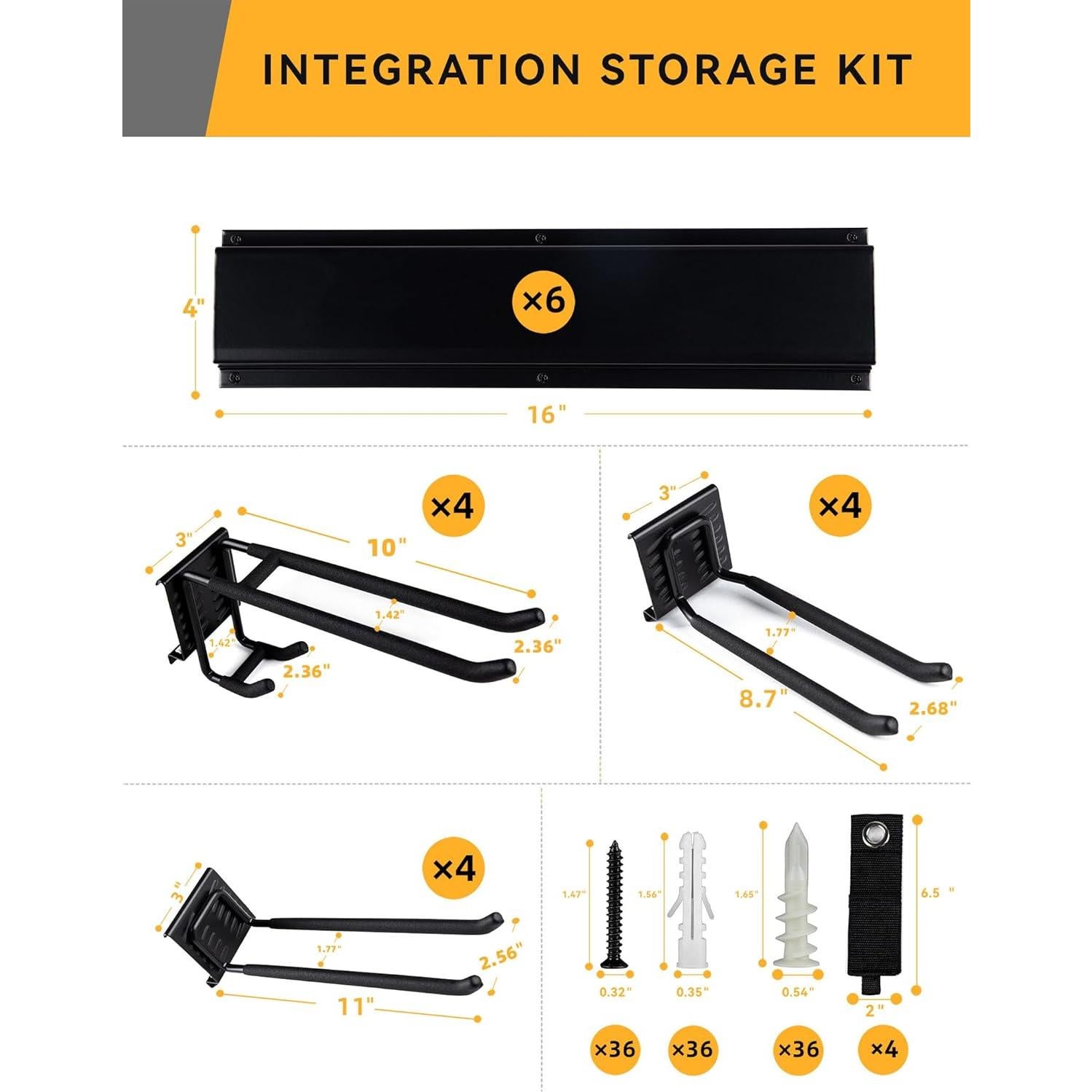 Organizador de herramientas de garaje YOUNITA 96" ajustable 435kg