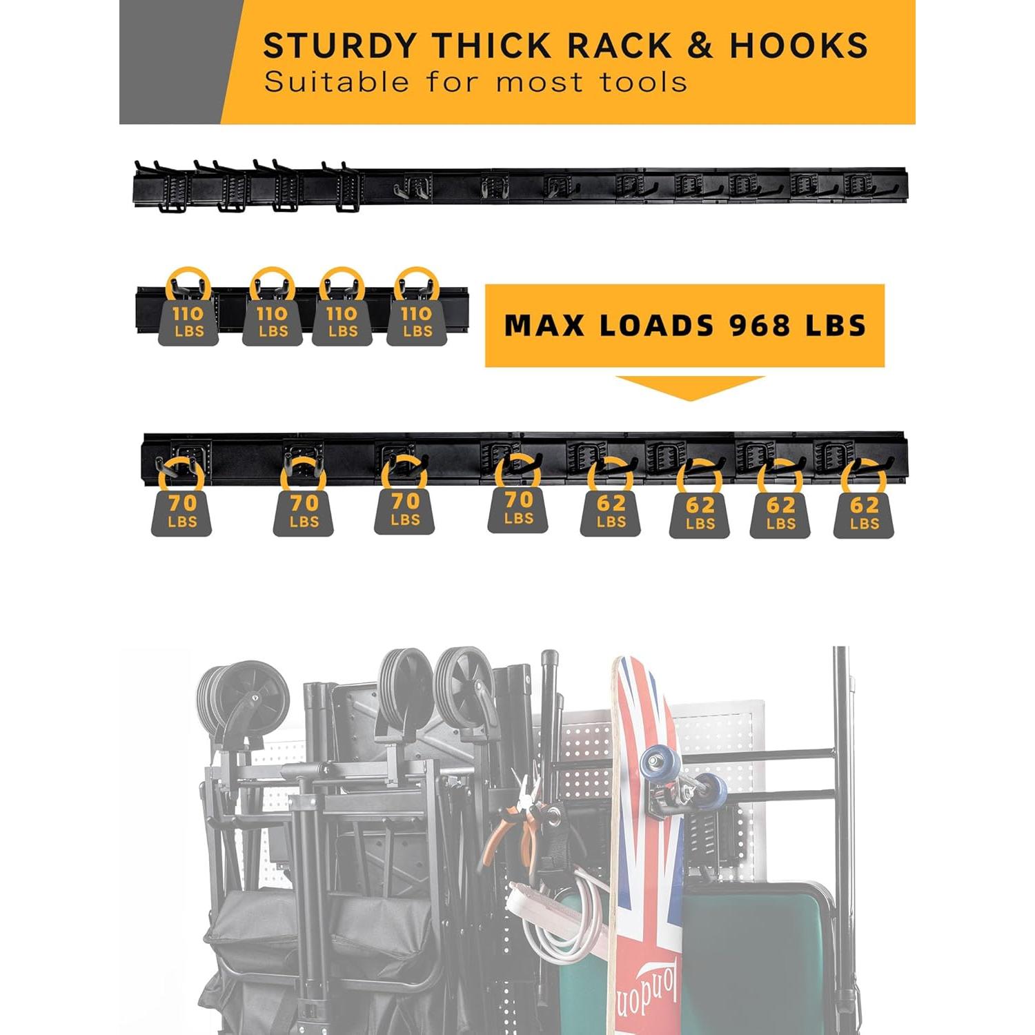 Organizador de herramientas de garaje YOUNITA 96" ajustable 435kg