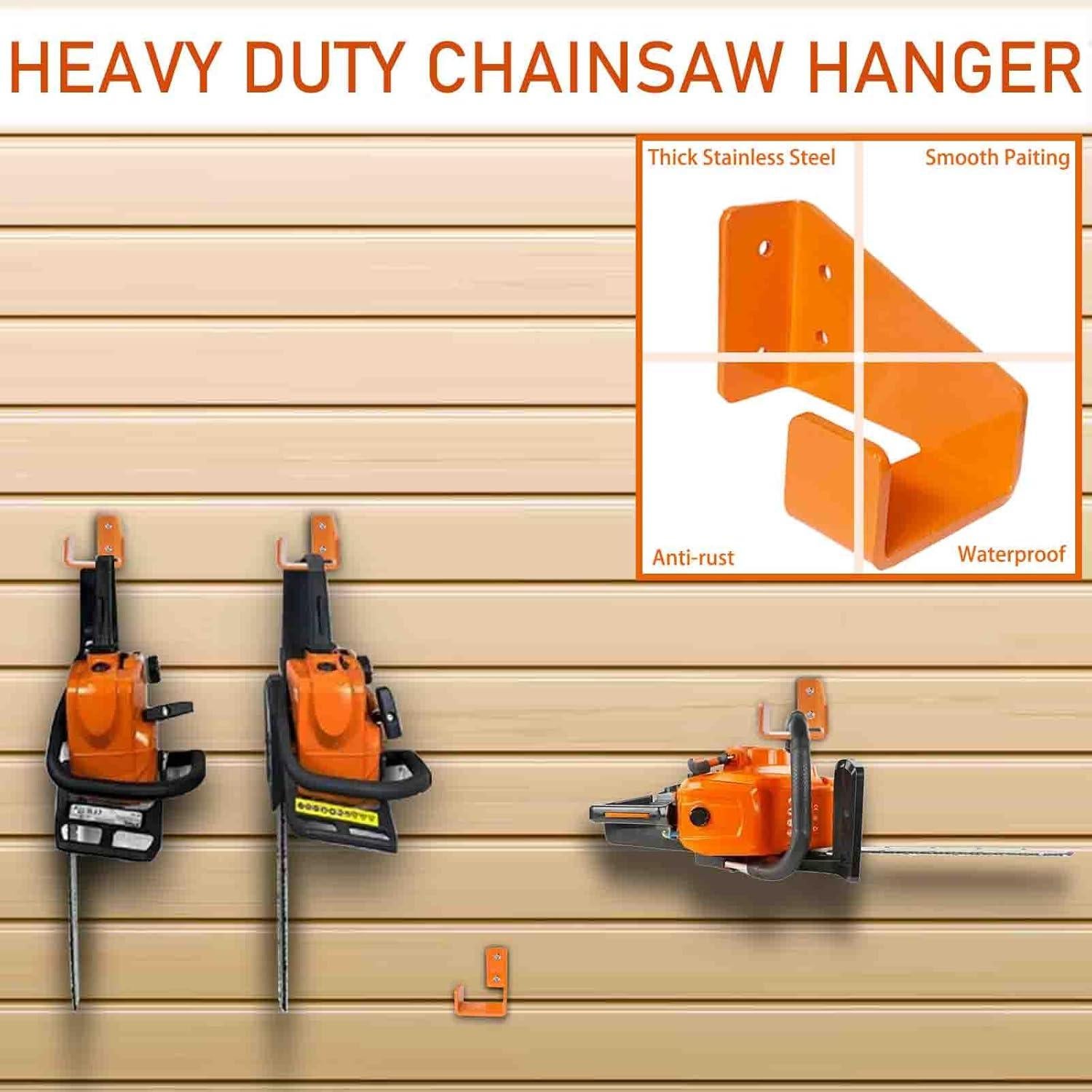 Soporte para Motosierra JAWULIJA Montaje en Pared Naranja - 2 Paquetes