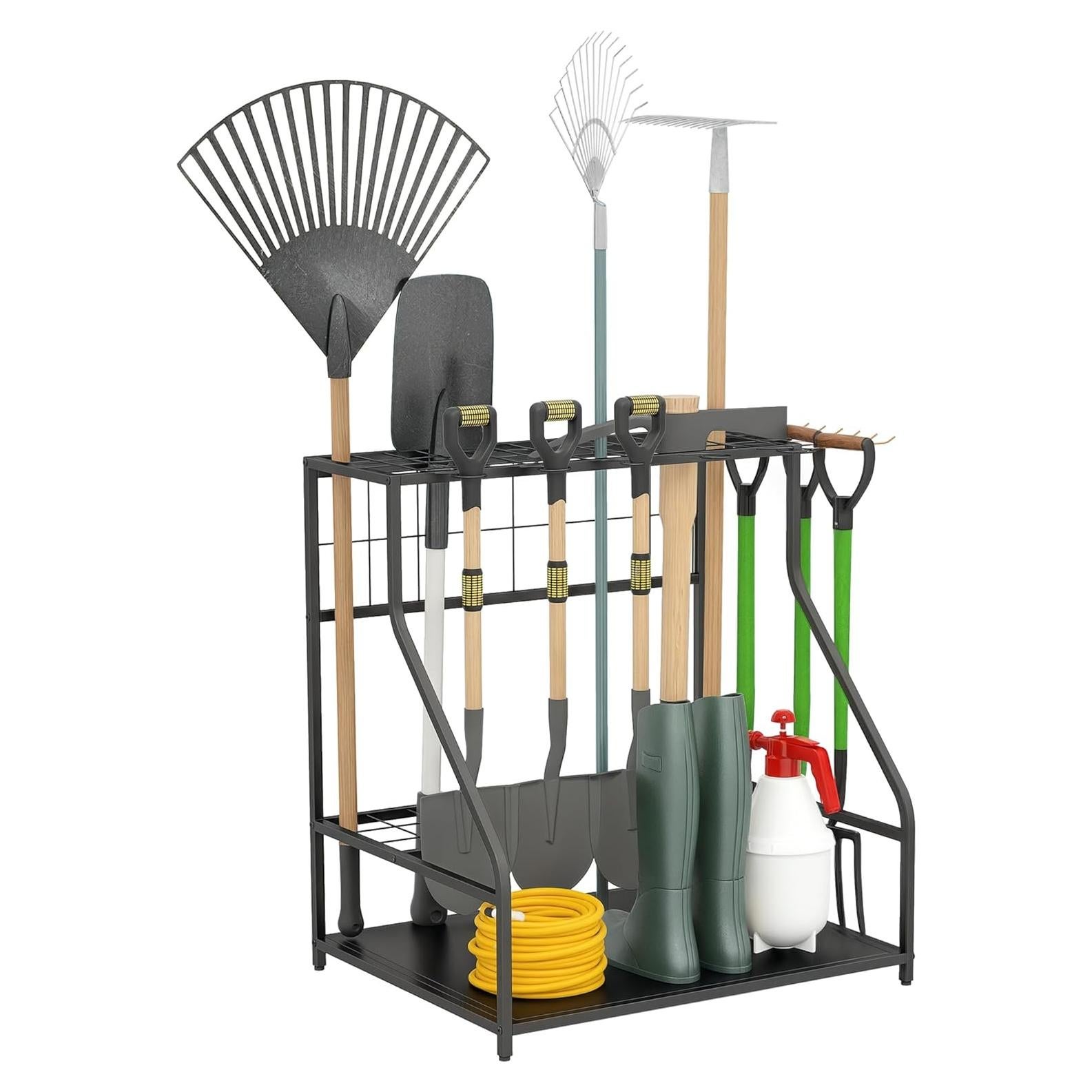 Organizador de Herramientas de Jardín Outsunny 3 Niveles Metal Naranja