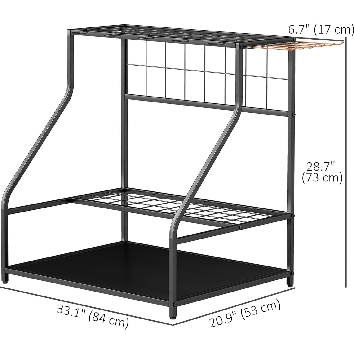Organizador de Herramientas de Jardín Outsunny 3 Niveles Metal Naranja