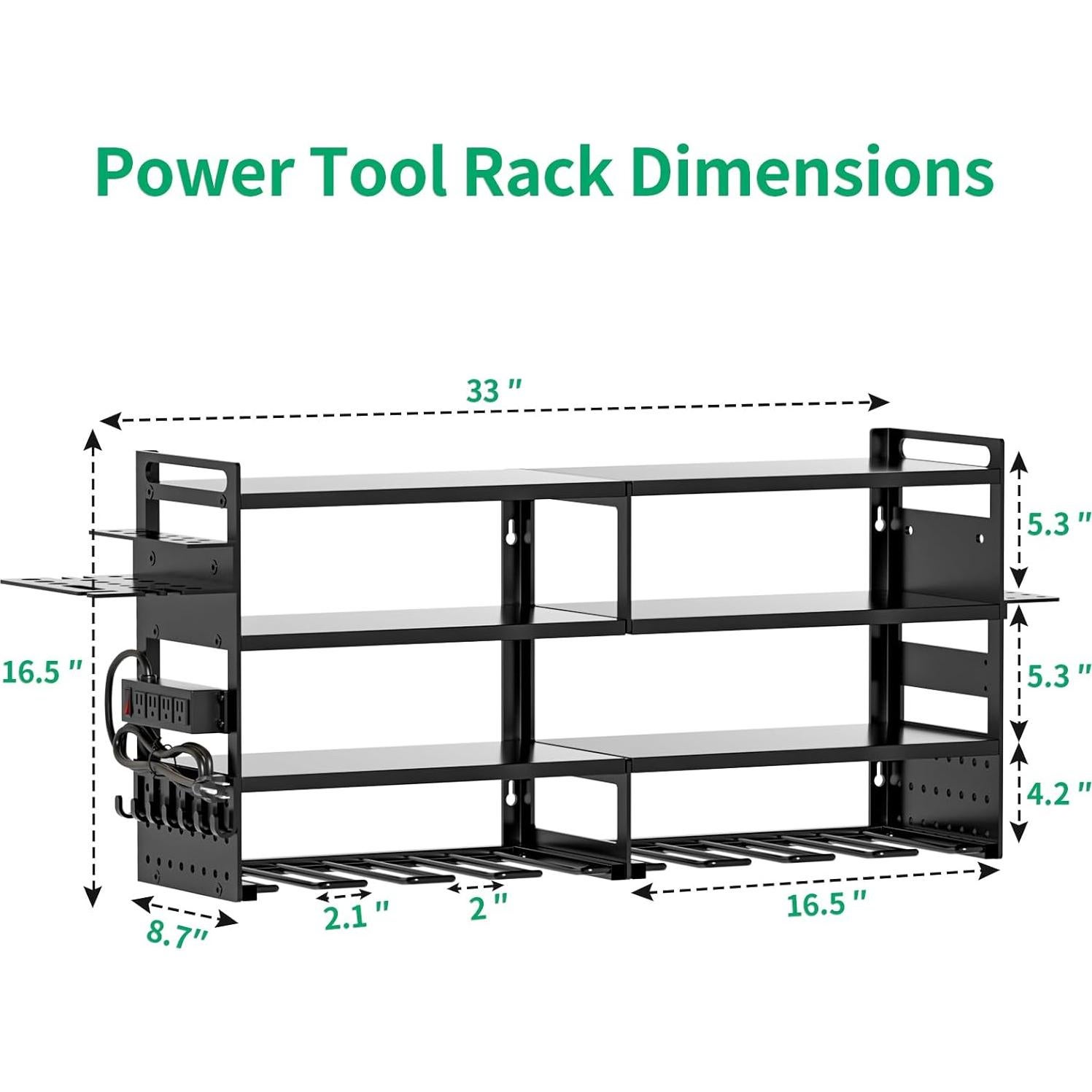 Organizador de Herramientas Necvha 4 Niveles Metal Verde 272kg