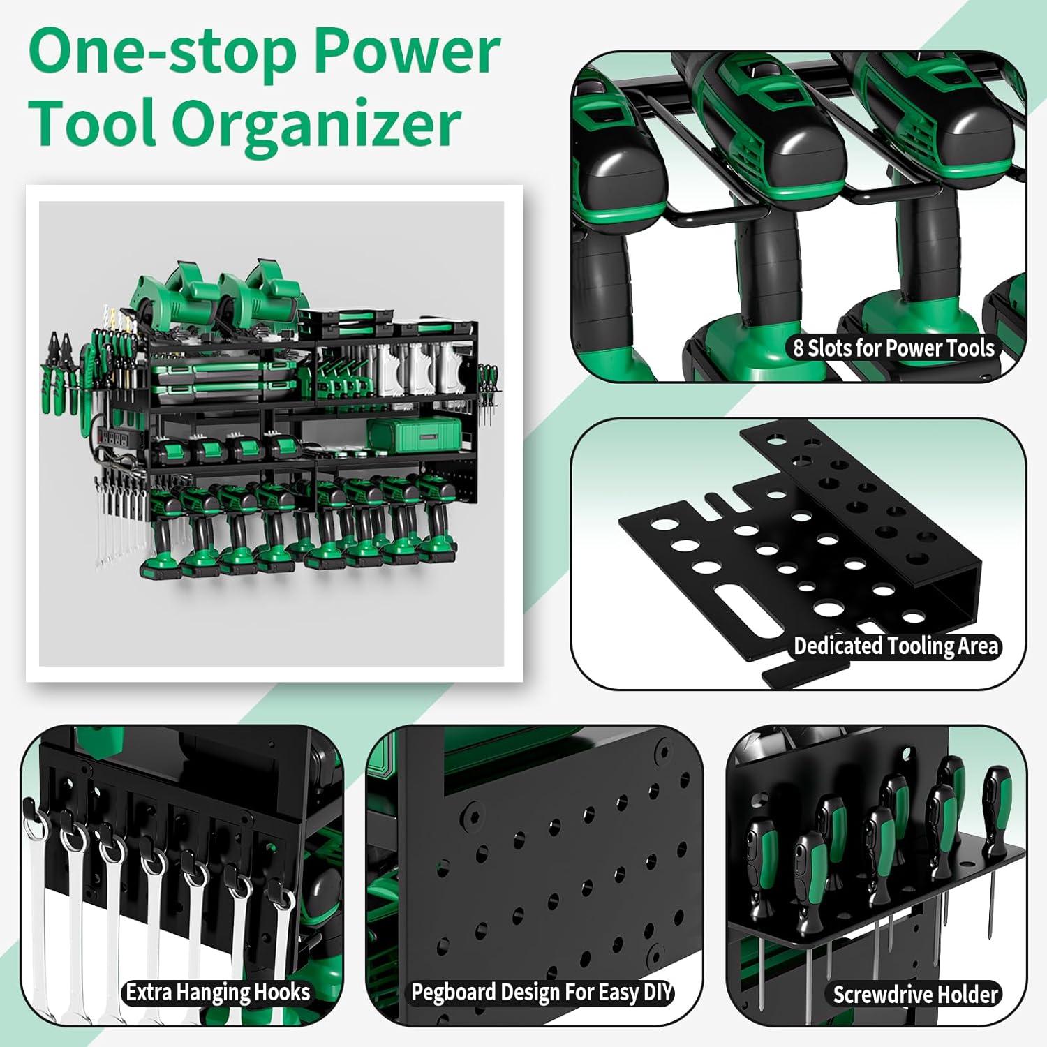 Organizador de Herramientas Necvha 4 Niveles Metal Verde 272kg