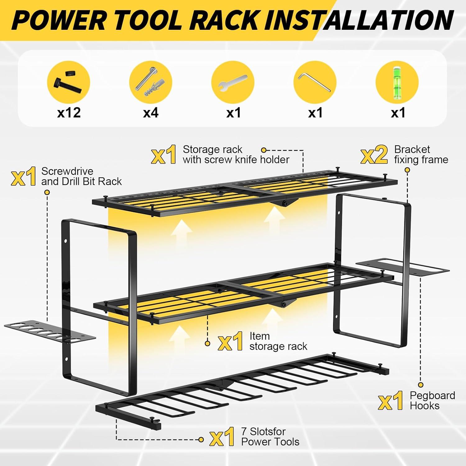 Organizador de Herramientas de Pared TOVE KNIGHTY 3 Capas 68 kg