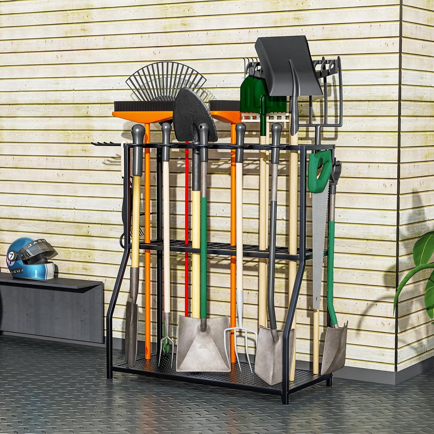 Organizador de Herramientas de Jardín Azheruol 60x40x97 cm Negro