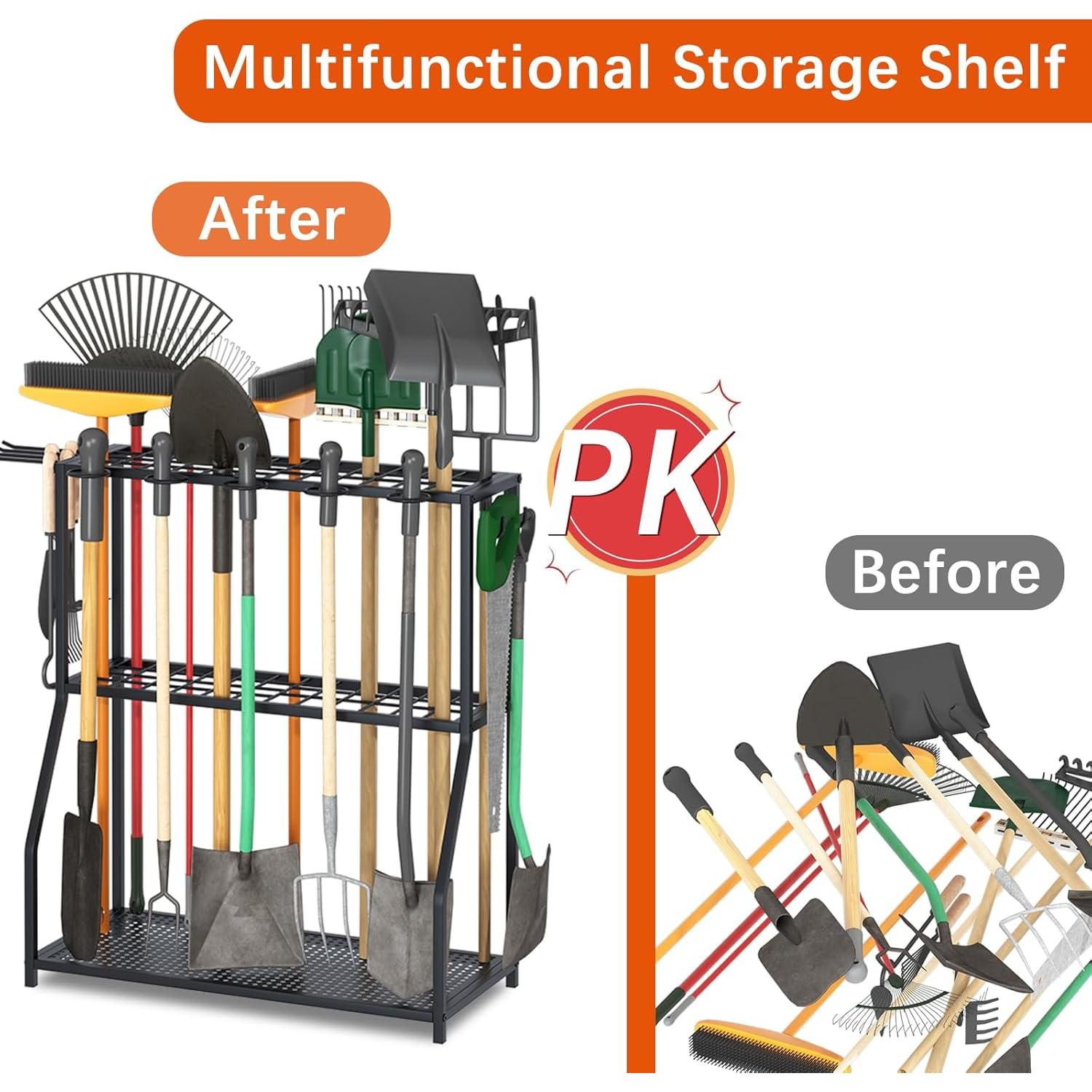 Organizador de Herramientas de Jardín Azheruol 60x40x97 cm Negro