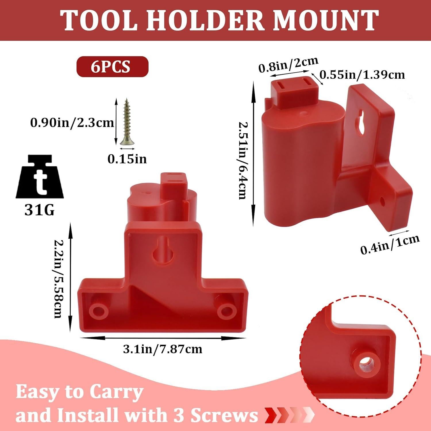 Soporte de Herramientas Milwaukee M12 12V - 2 Paquetes Rojo