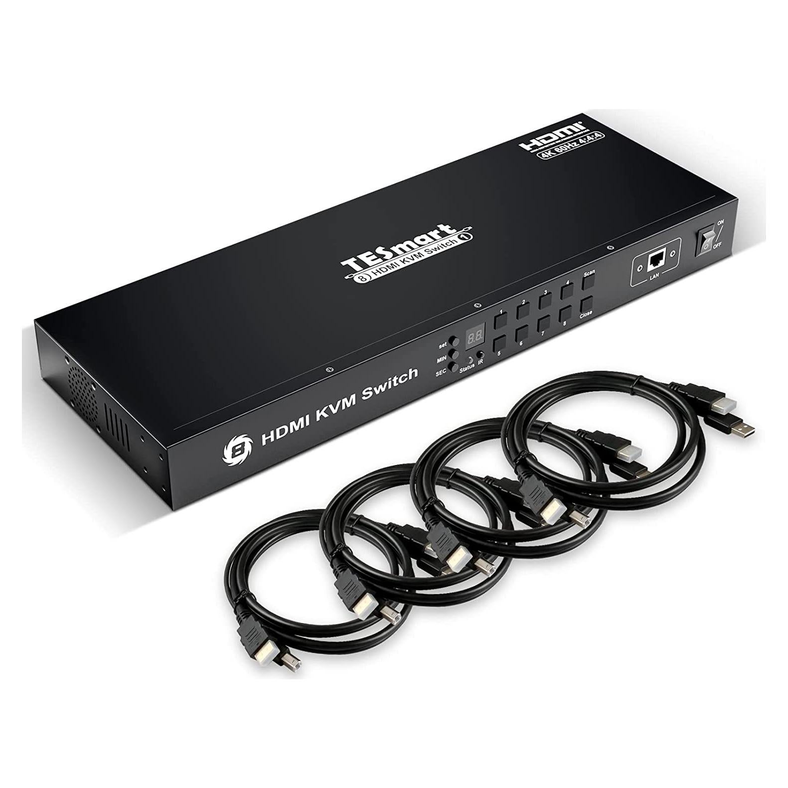 Interruptor KVM HDMI 8 Puertos TESmart 4K@60Hz USB 2.0
