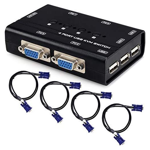 Interruptor KVM USB VGA 4 Puertos TCRAYCH 1920x1440