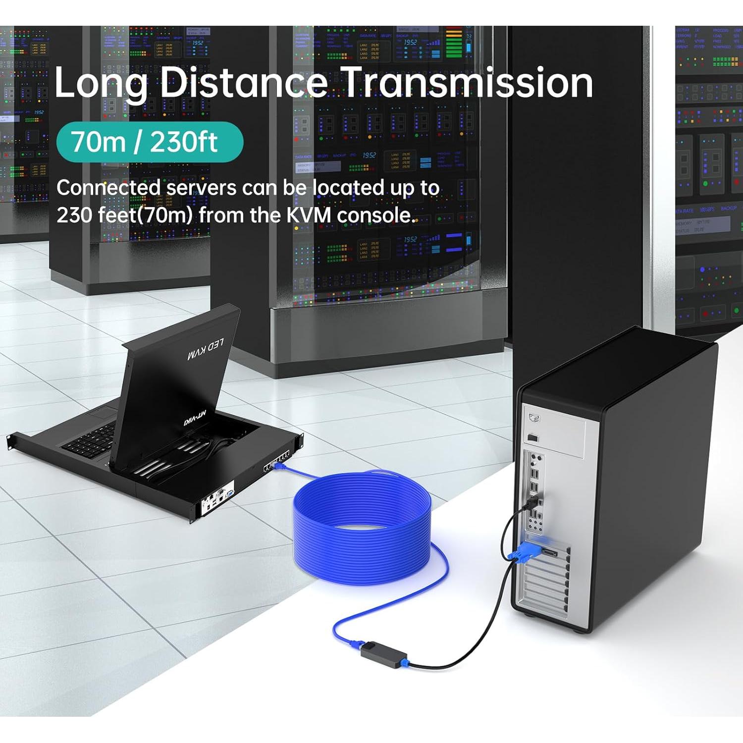 KVM Extensión sobre IP MT-VIKI 8 Puertos Rack 1U 17" LCD
