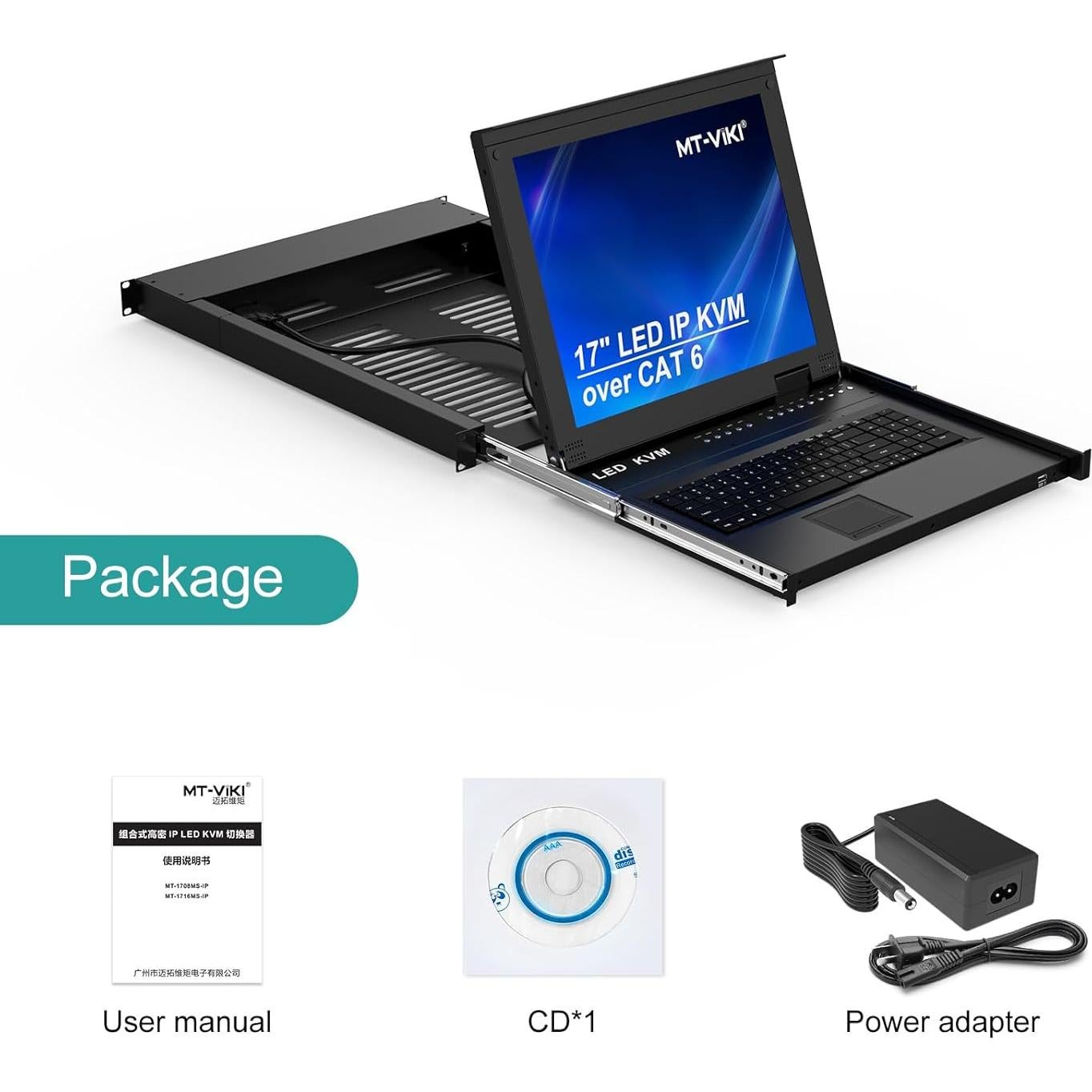 KVM Extensión sobre IP MT-VIKI 8 Puertos Rack 1U 17" LCD
