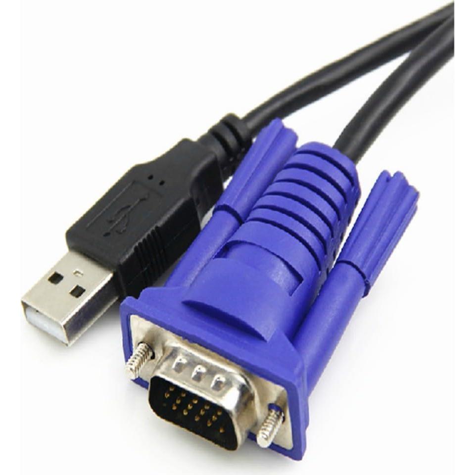 Adaptador KVM USB VGA Macho a Macho 1.25m Suckoo