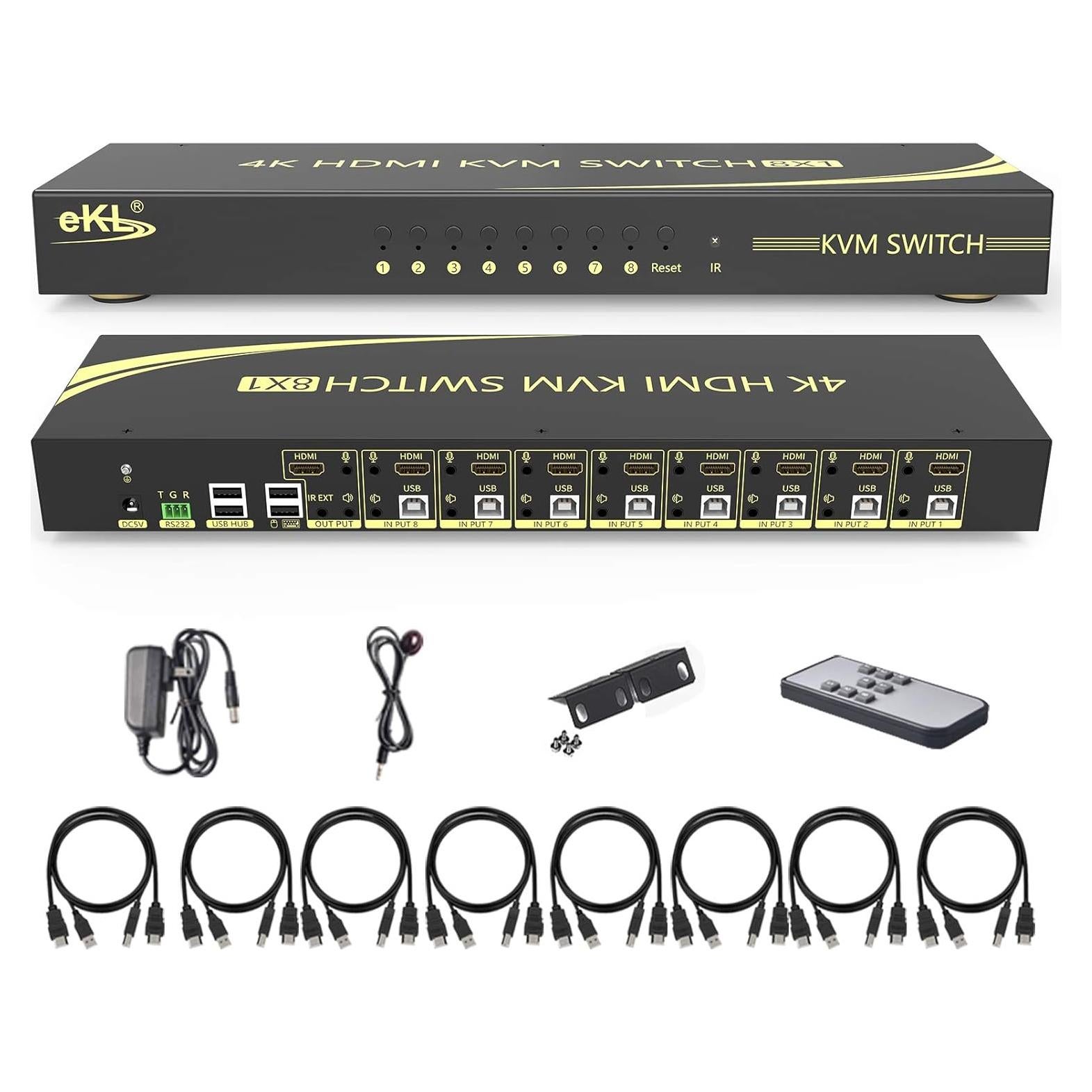 Interruptor KVM HDMI 8 Puertos xudongtai 4K@60Hz 3.18kg