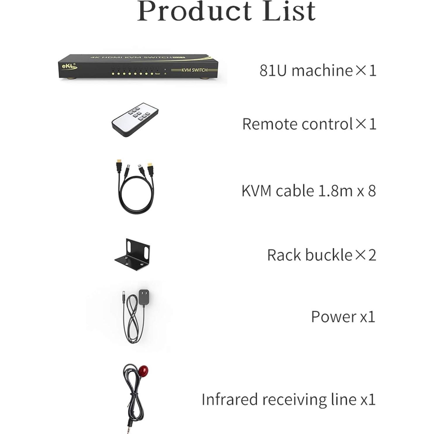 Interruptor KVM HDMI 8 Puertos xudongtai 4K@60Hz 3.18kg