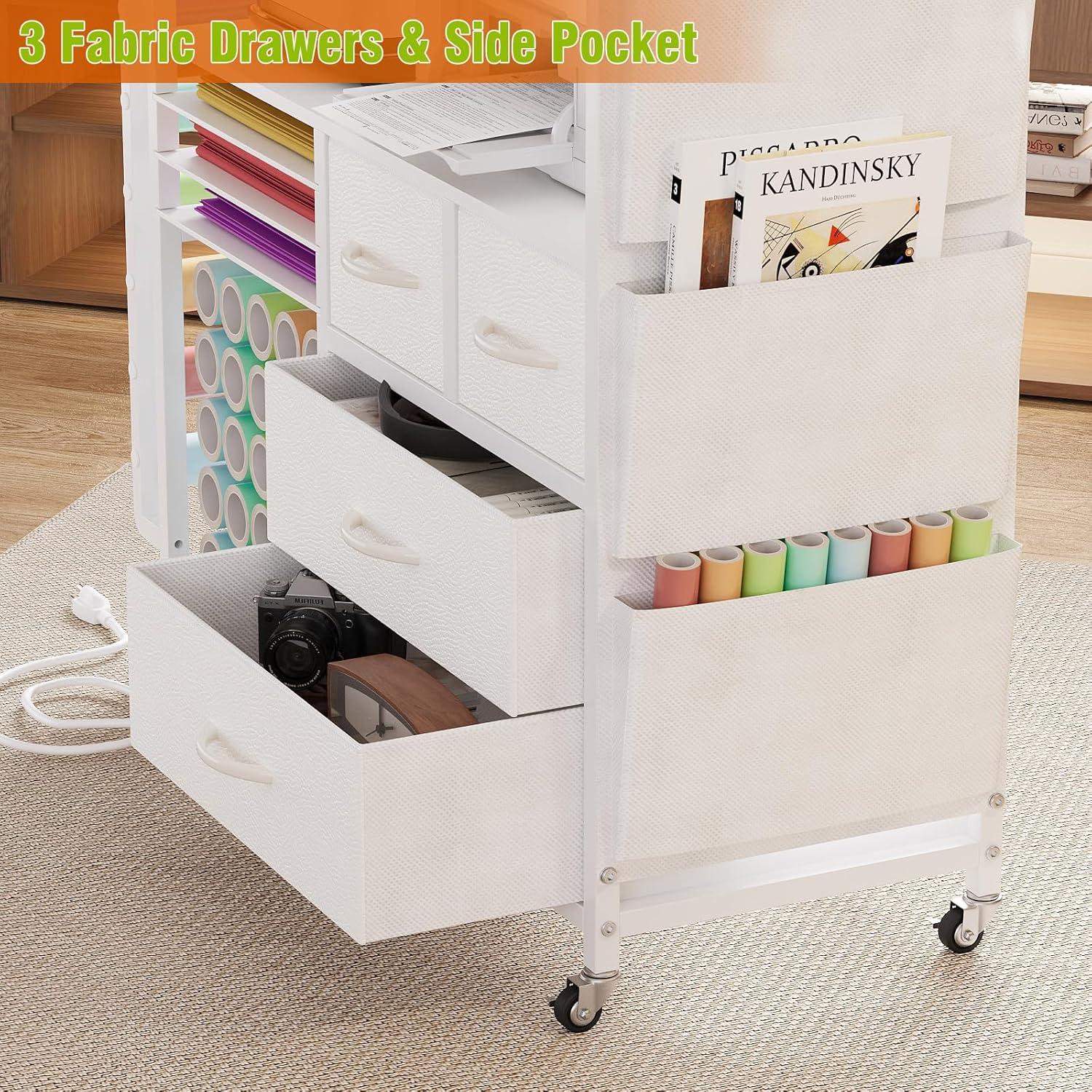 Carro Organizador VENNQD Grande con Ruedas y Cajones 84x34.5x90cm