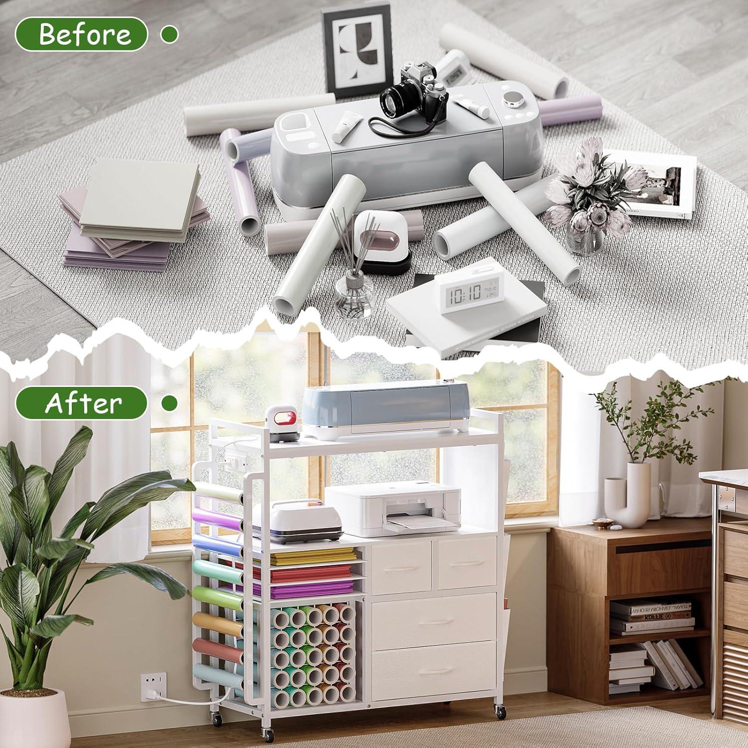 Carro Organizador VENNQD Grande con Ruedas y Cajones 84x34.5x90cm