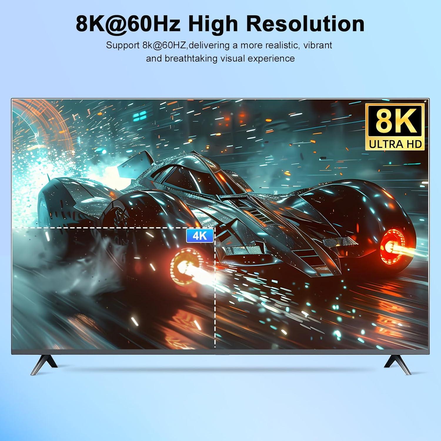 Interruptor KVM HDMI 8K 2 Computadoras 4 Puertos USB 3.0