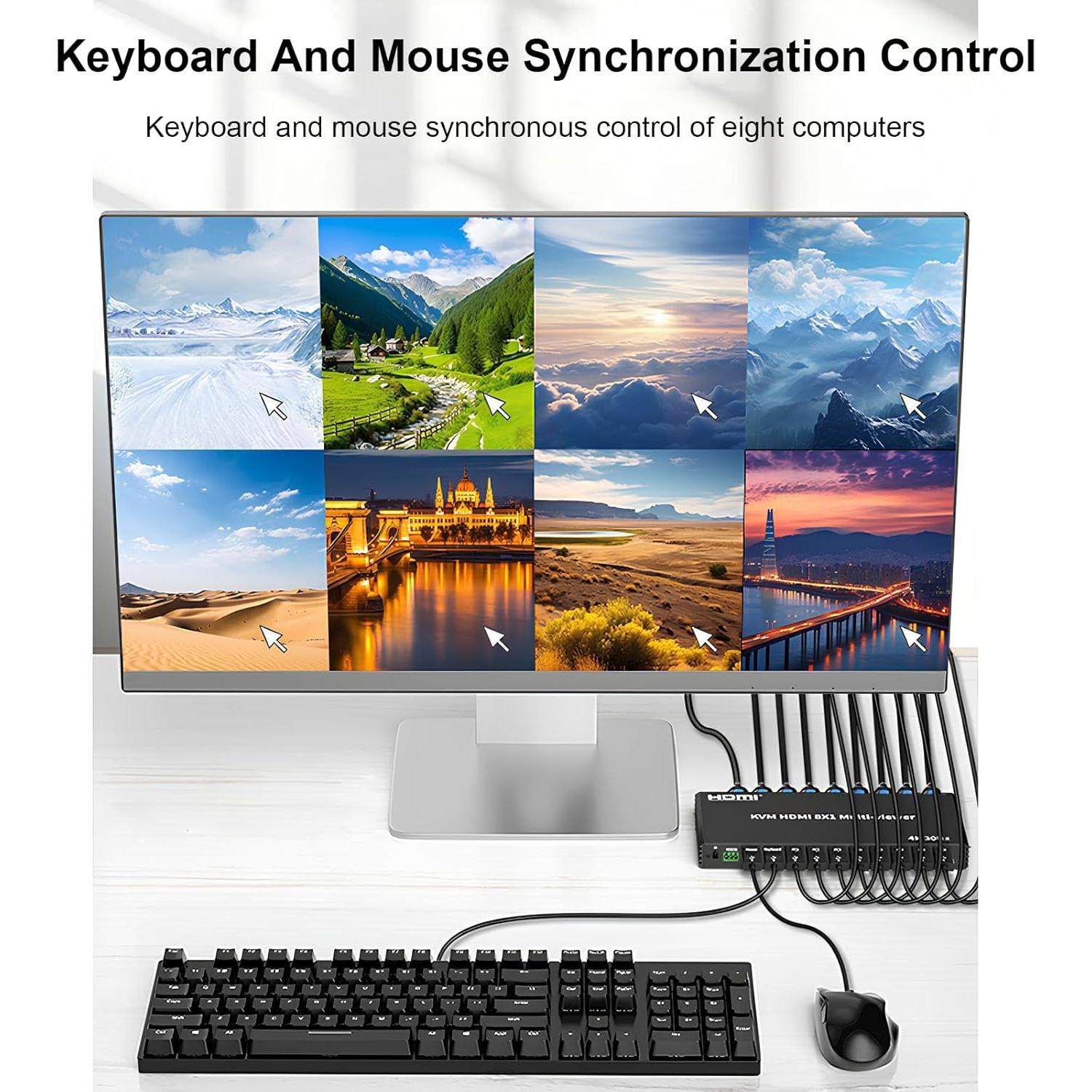 Conmutador KVM HDMI 4K 8 en 1 RIJER con Control Remoto