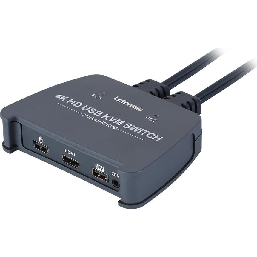 Interruptor KVM HDMI 4K 2 Computadoras Lotorasia con Cables