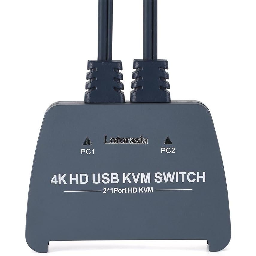 Interruptor KVM HDMI 4K 2 Computadoras Lotorasia con Cables