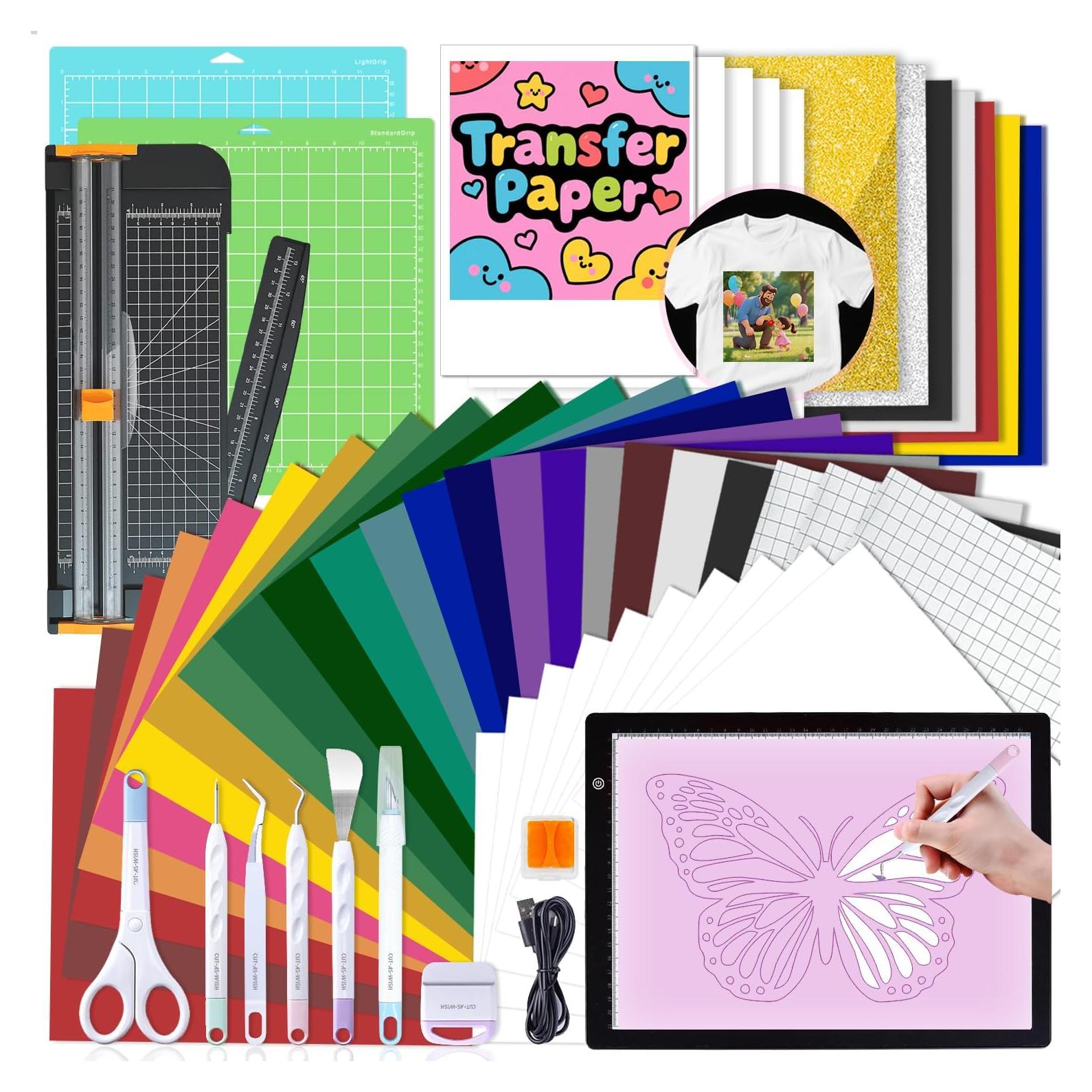 Kit Todo en Uno de Manualidades Convend - Vinilo, Herramientas y Luz LED