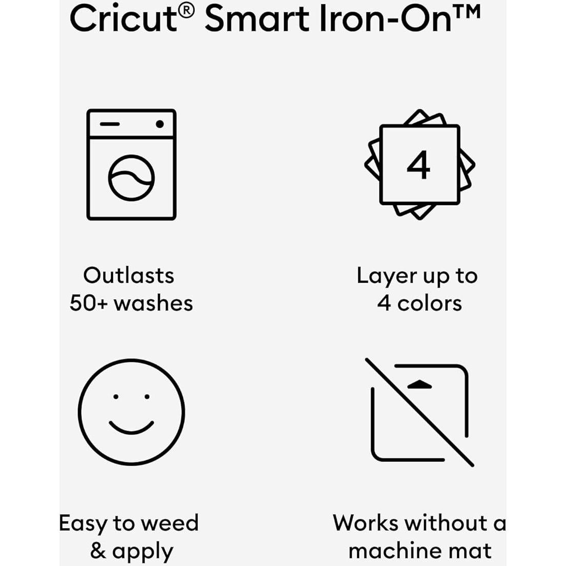 Cricut Smart Iron-On Rojo 63.5 cm x 3.6 m para Ropa