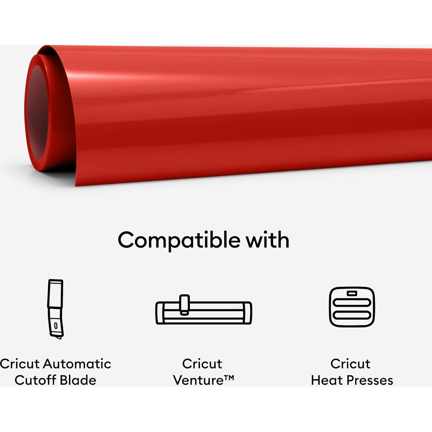 Cricut Smart Iron-On Rojo 63.5 cm x 3.6 m para Ropa