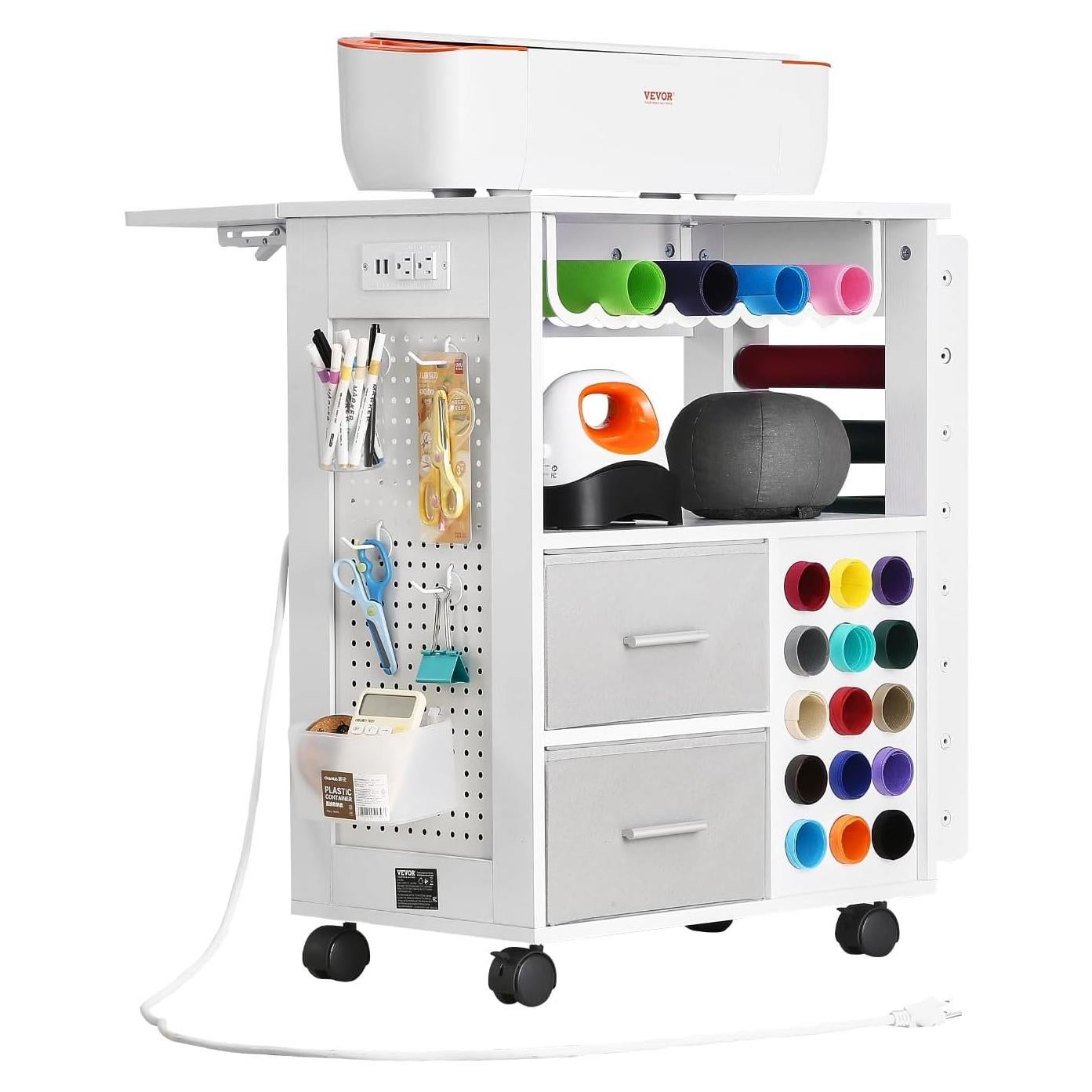 Carro de Manualidades Rodante VEVOR con Estación de Carga