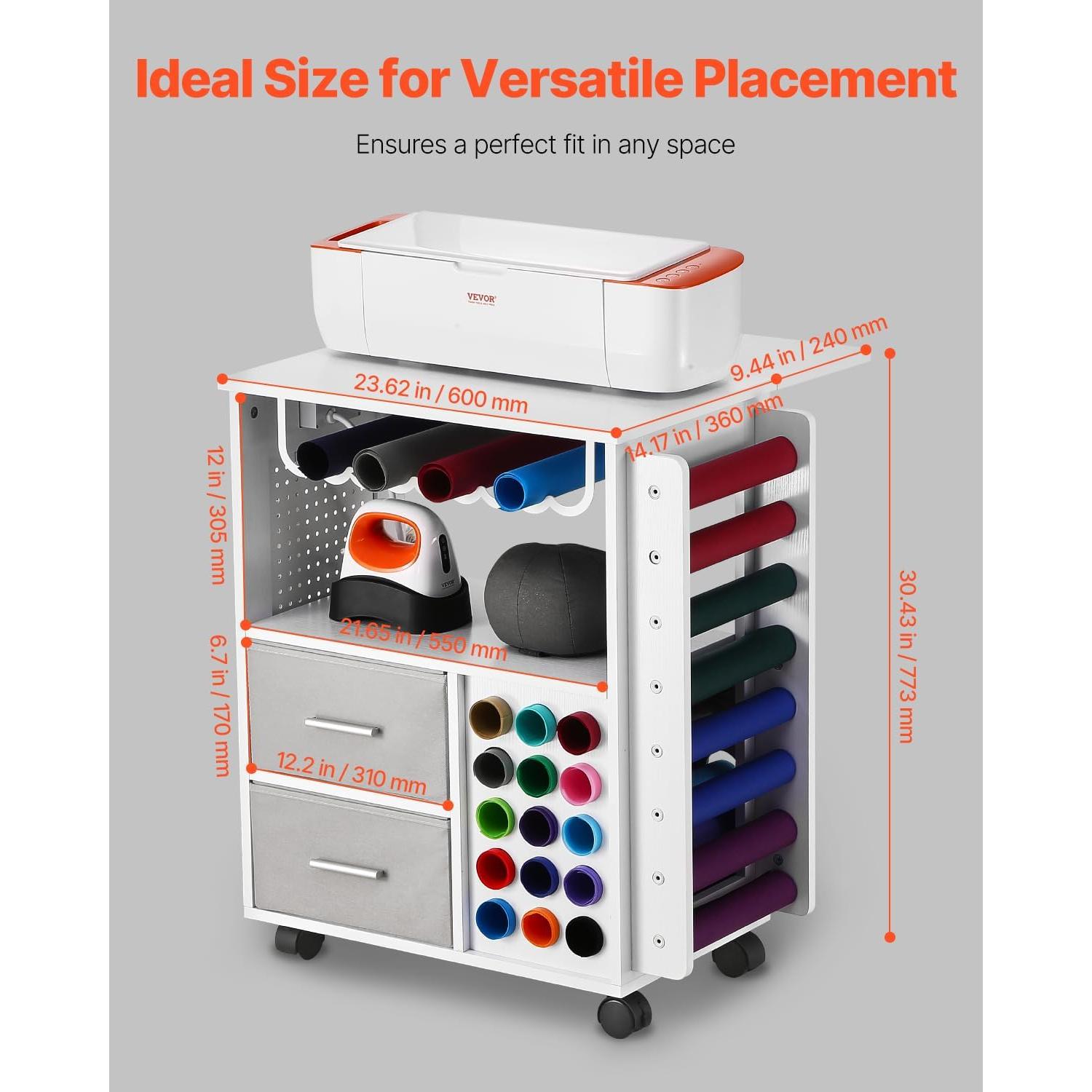 Carro de Manualidades Rodante VEVOR con Estación de Carga