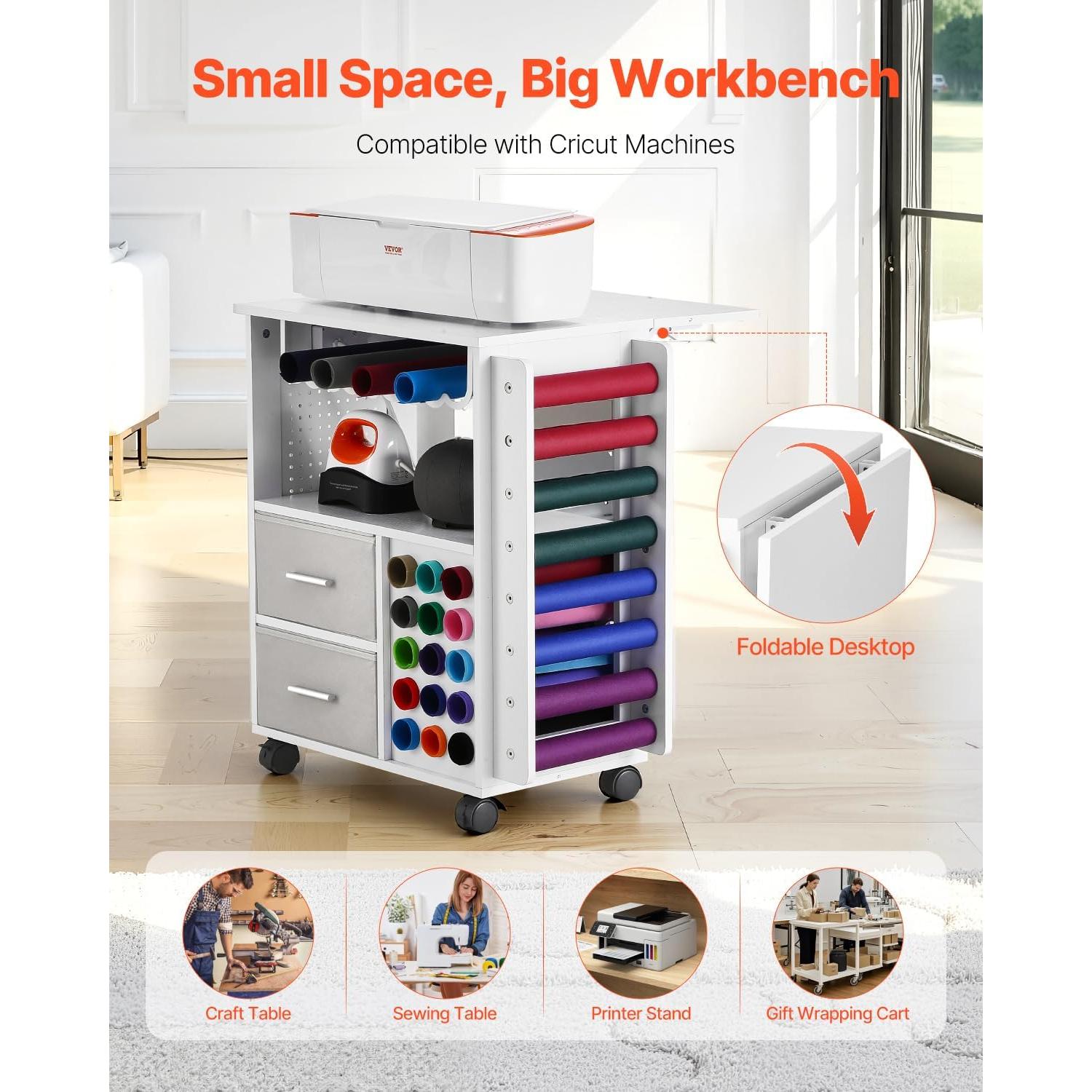 Carro de Manualidades Rodante VEVOR con Estación de Carga