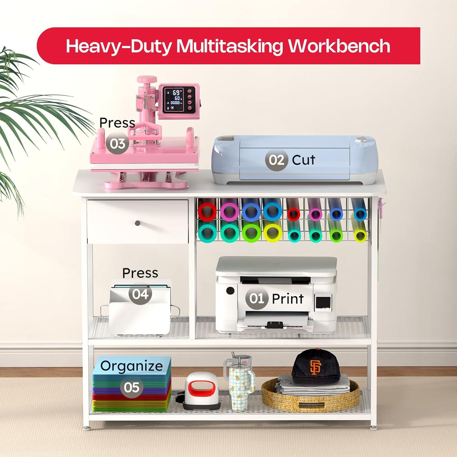 Mesa de Prensa Térmica Extra Grande Crafit 114x55cm Multiusos