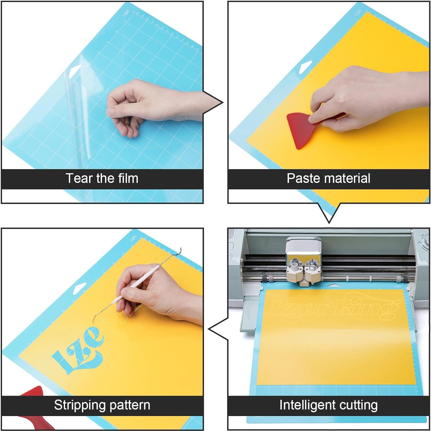 Alfombrillas de Corte Lzerking 4 Pack 30.48x30.48cm PVC