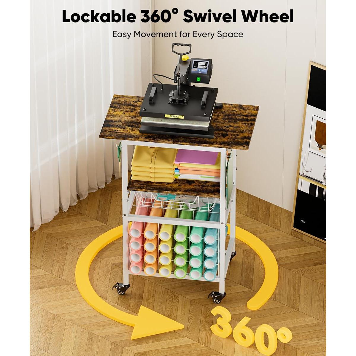 Carro de Prensa Térmica Móvil Ardier 3 Niveles Blanco