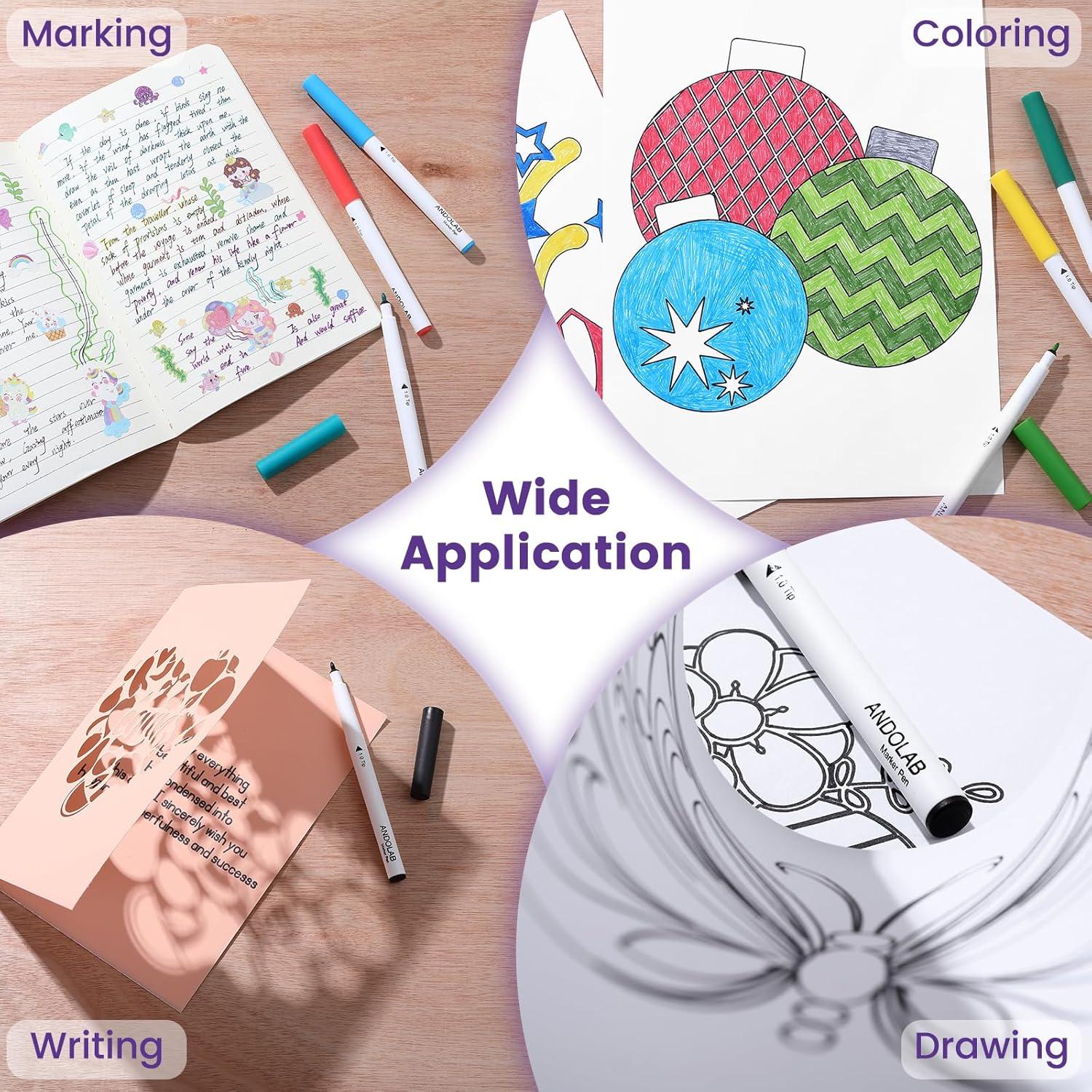 Set de 30 Marcadores Premium ANDOLAB Punta 1.0 para Cricut